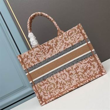 Medium Dior Book Tote Metallic Pink Brocart Embroidery - DB041 - Image 4