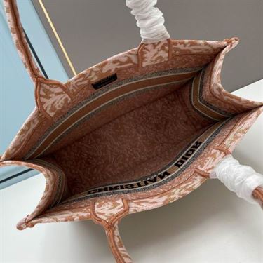 Medium Dior Book Tote Metallic Pink Brocart Embroidery - DB041 - Image 10