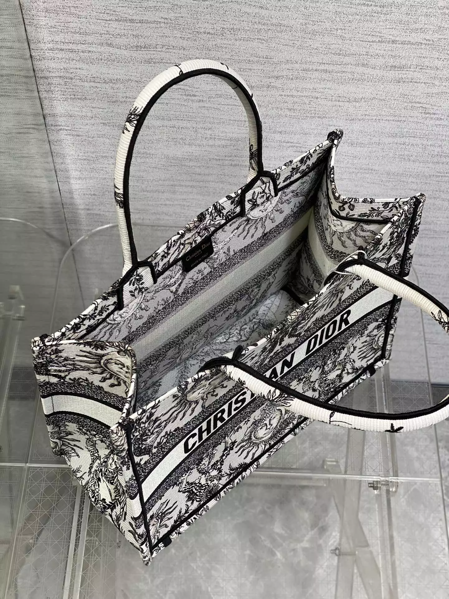 Medium Dior Book Tote White and Black - Repbags.ru - Image 10