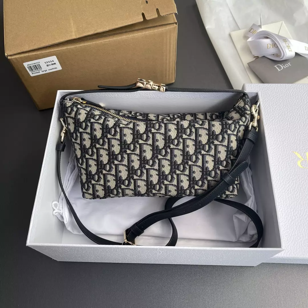 Medium DiorTravel Nomad Pouch Blue Dior Oblique - Repbags.ru - Image 3