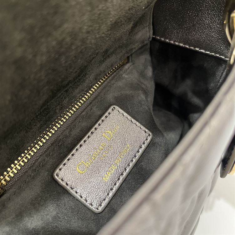 Mini Lady Dior Bag Metallic Grey - Image 9