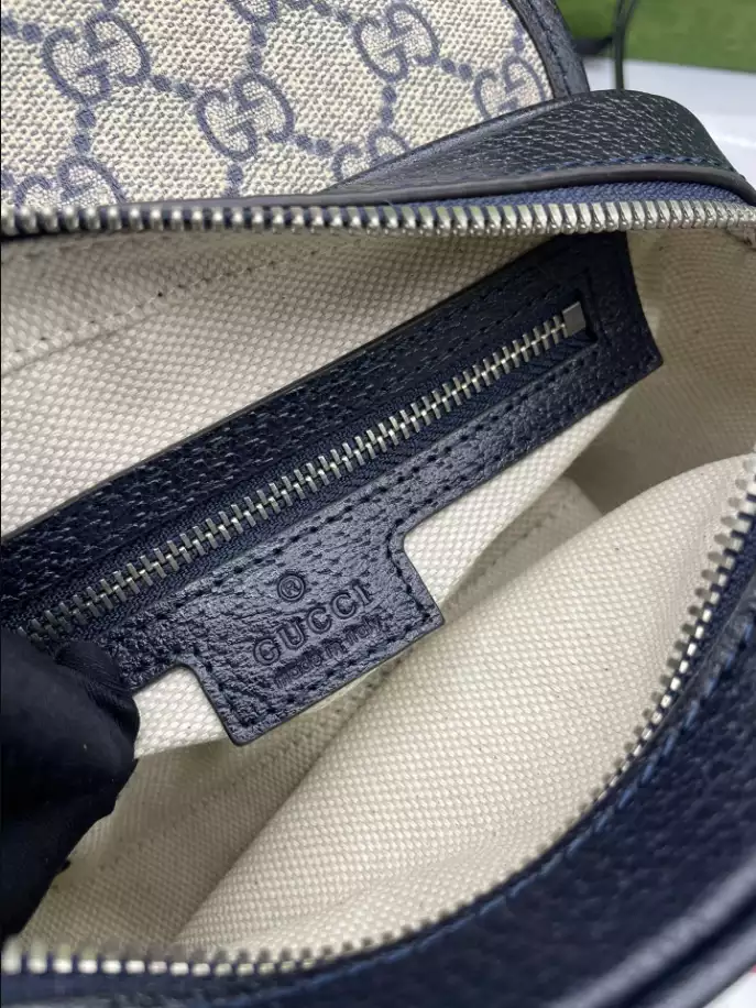 Ophidia GG mini shoulder bag in beige and ebony GG Supreme - Image 7