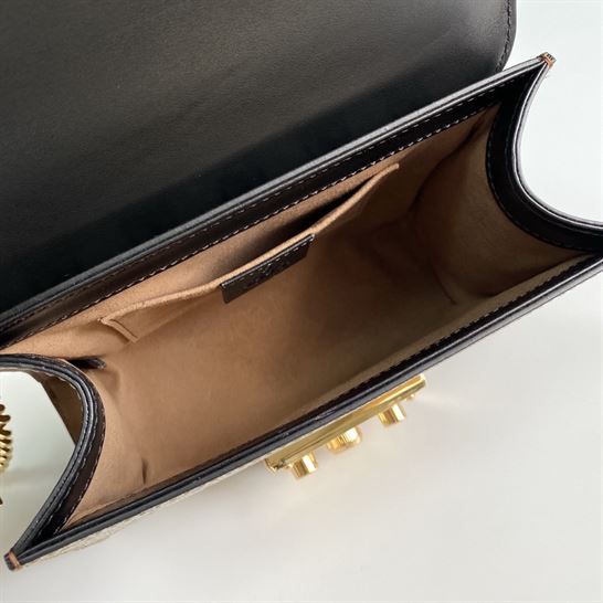 Padlock small GG shoulder bag Black leather top - GB081 - Image 9