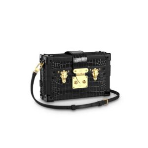 Petite Malle Black Brilliant Alligator leather