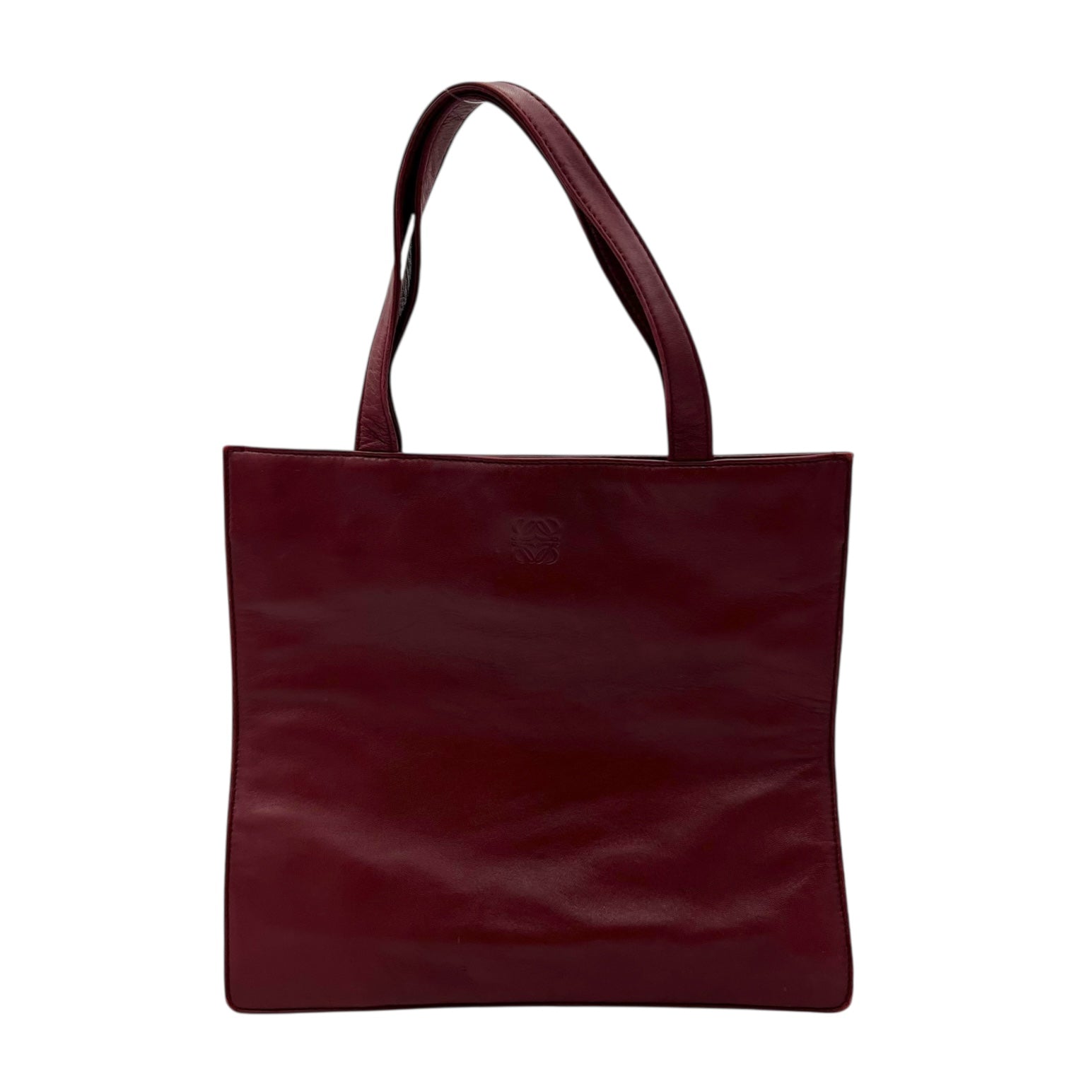 Anagram Tote Bag Red in Lambskin, Gold hardware