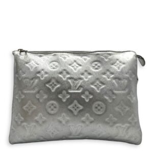Coussin Shoulder Bag Silver in Lambskin, Silver hardware