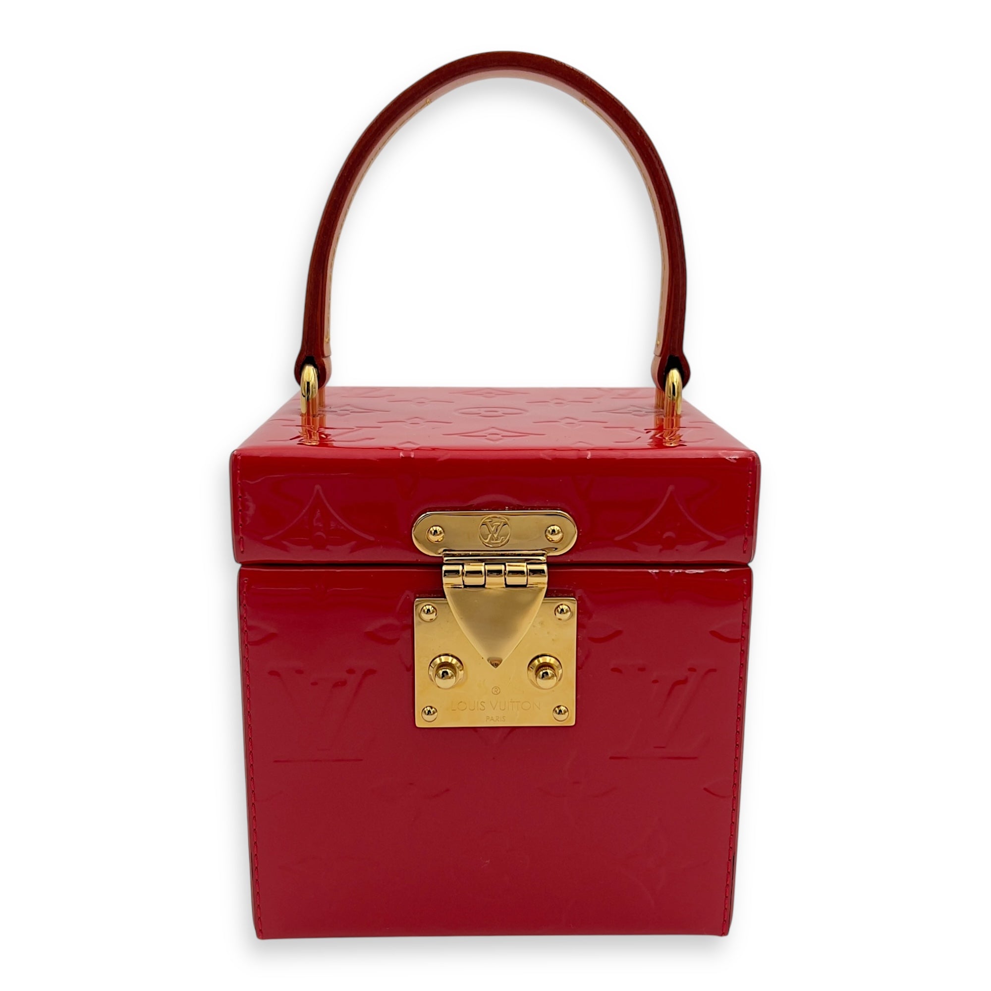 Bleecker Top Handle Bag Red in Vernis, Gold hardware