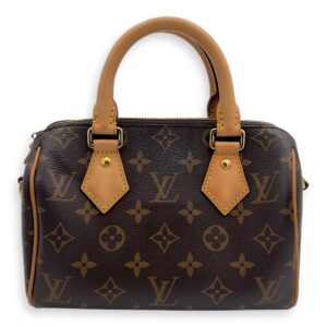 Speedy Bandouliere Top Handle Bag 20 Brown in Monogram Coated Canvas, Gold hardware