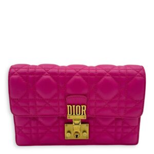 DiorAddict Shoulder Bag Pink in Lambskin, Gold hardware