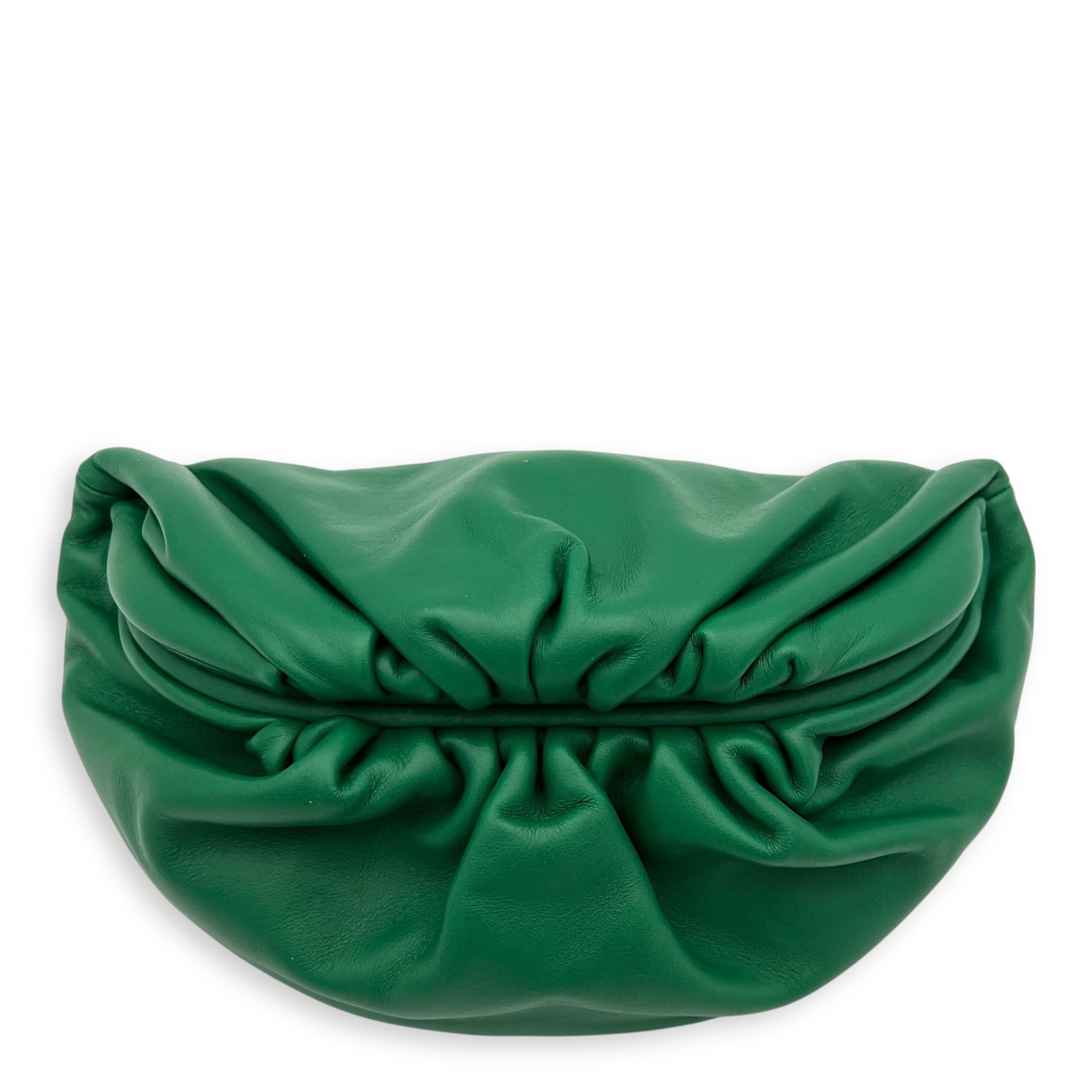 Pouch Crossbody Bag Green in Calfskin, Gold hardware