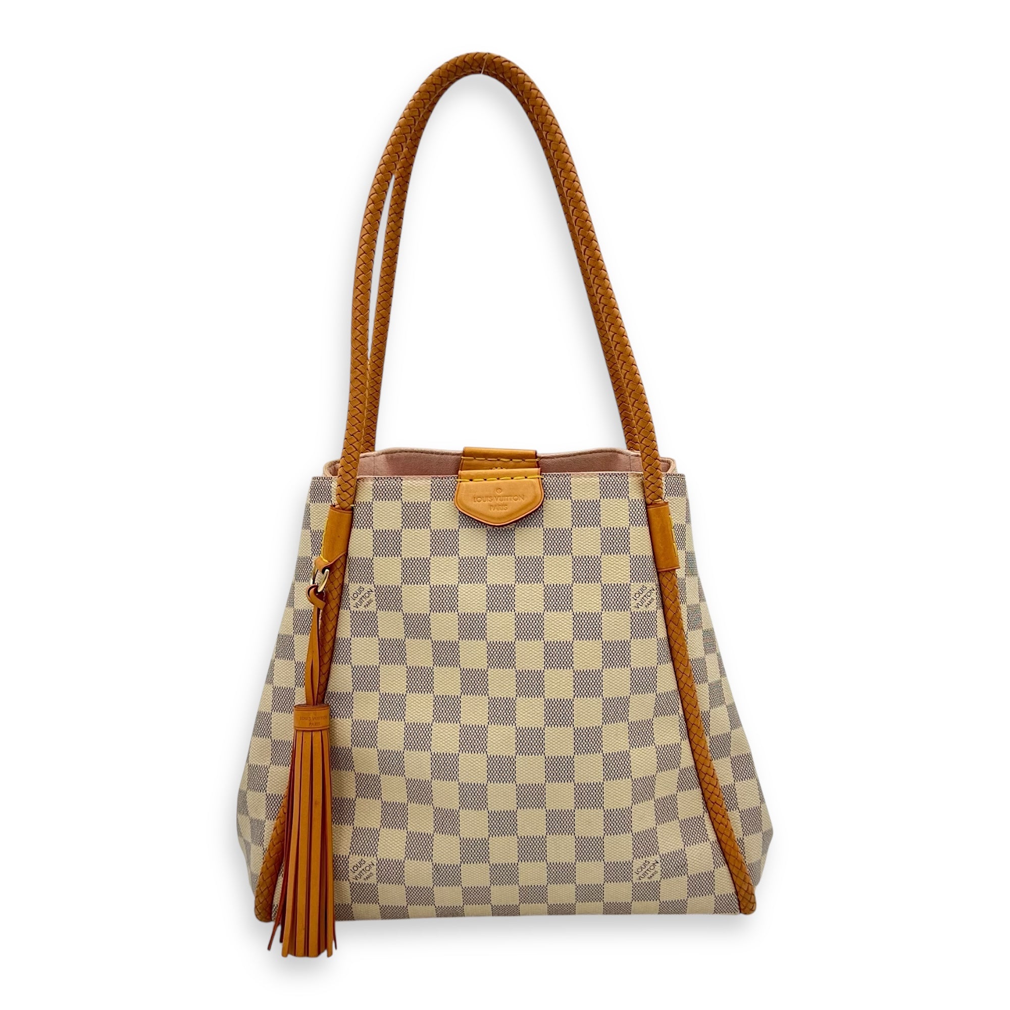 Propriano Tote Bag White in Coated Canvas, Gold hardware