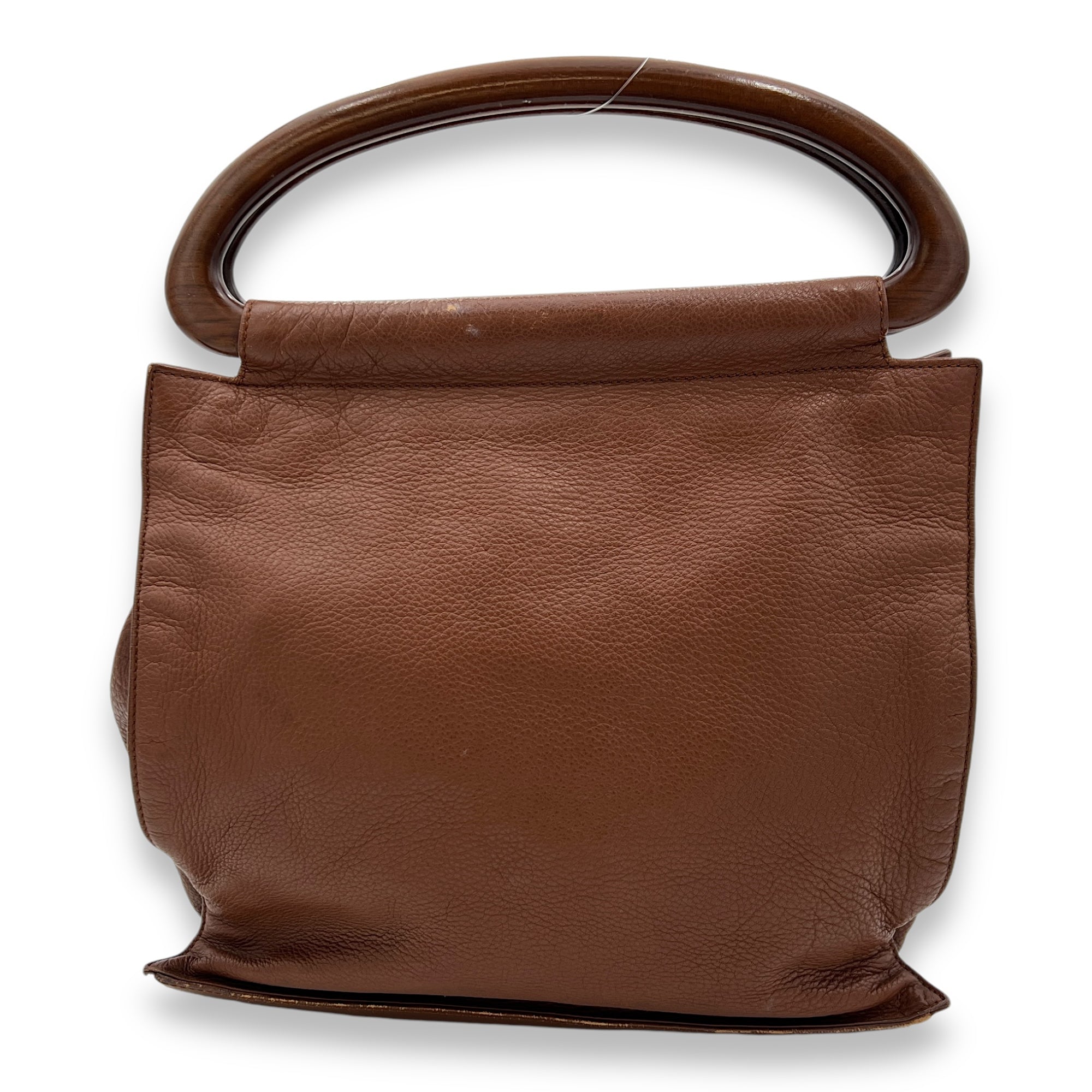 Vintage CC Brown Top Handle Bag in Calfskin, Gold hardware - Image 3