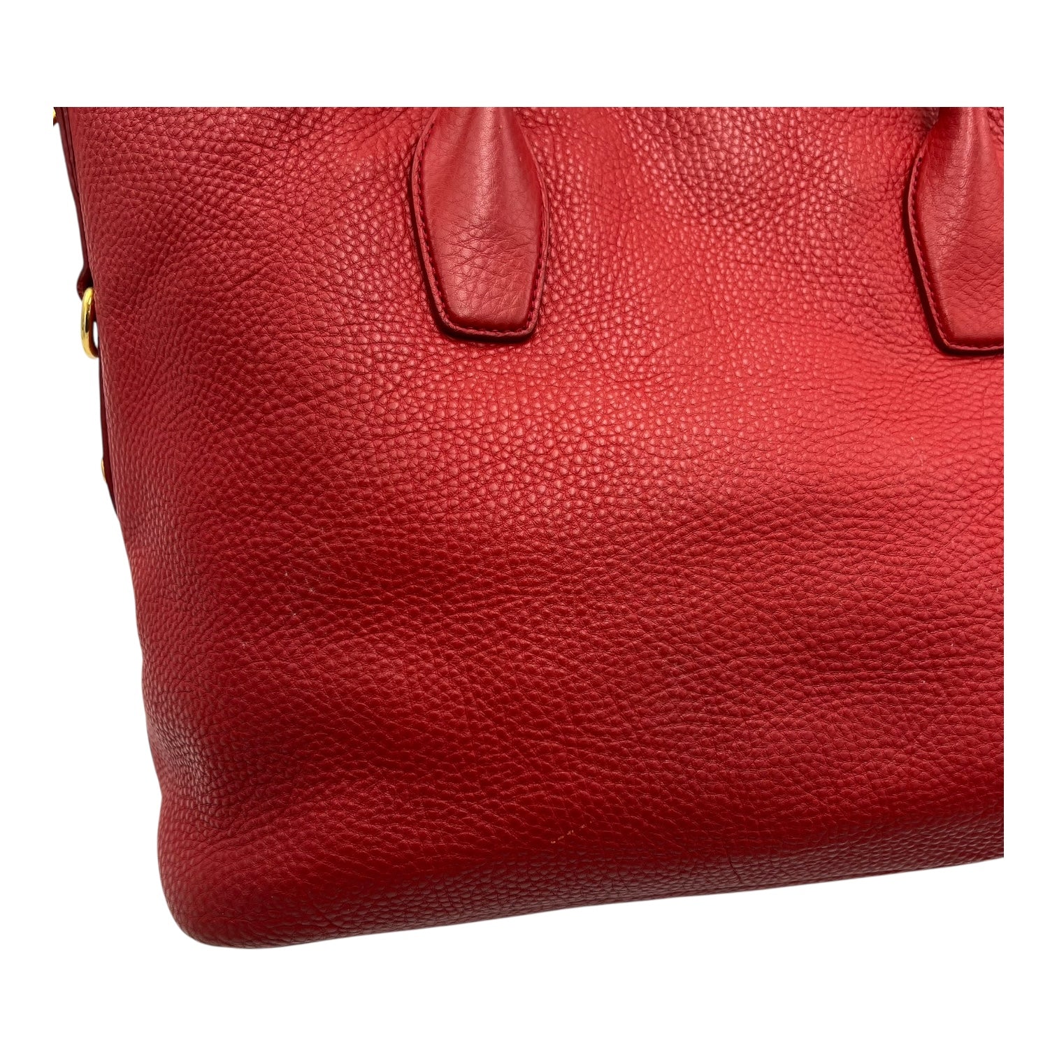 Logo Top Handle Bag Red in Calfskin, Gold hardware - Image 14