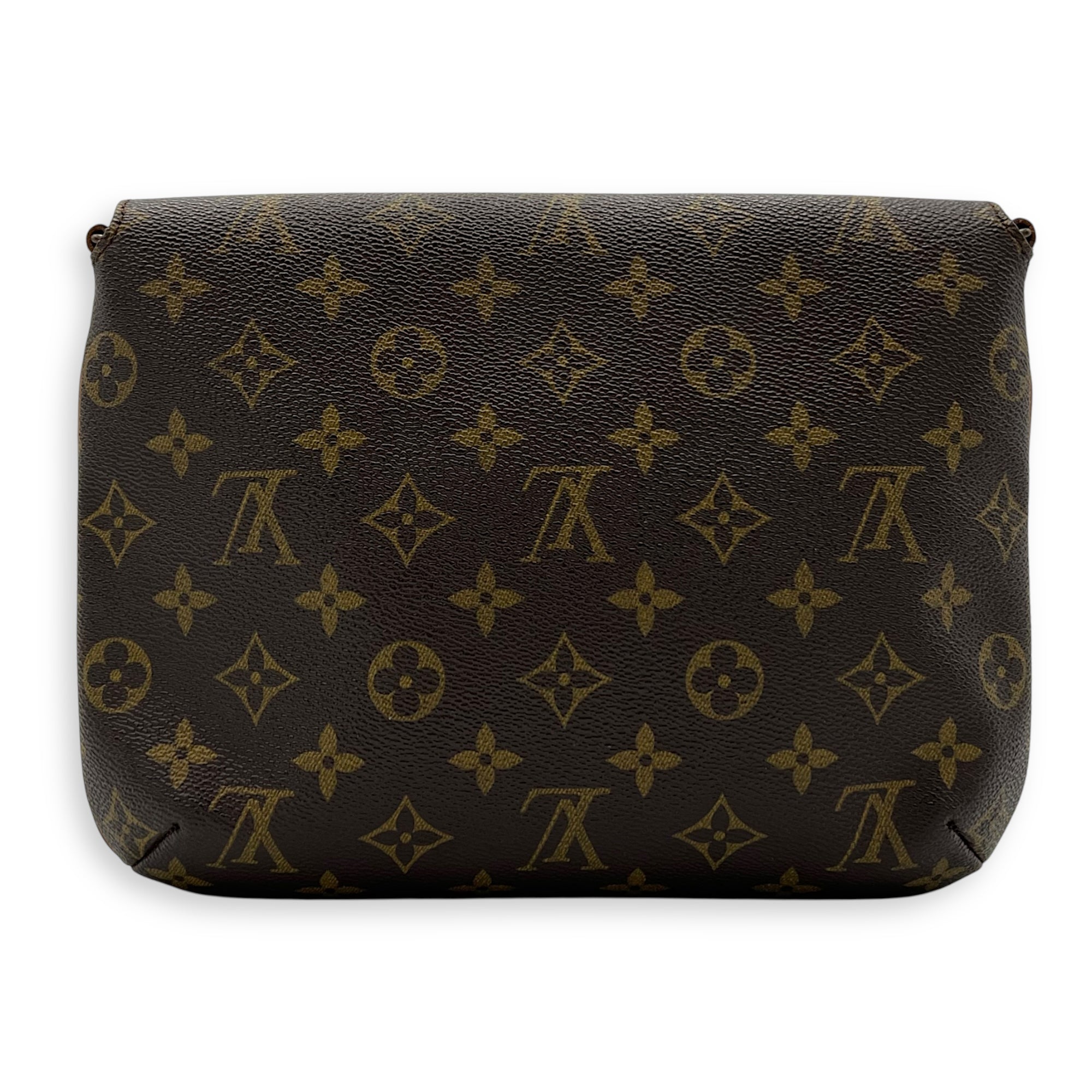 Musette Tango Brown Shoulder Bag in Coated Canvas, Gold hardware - Image 3