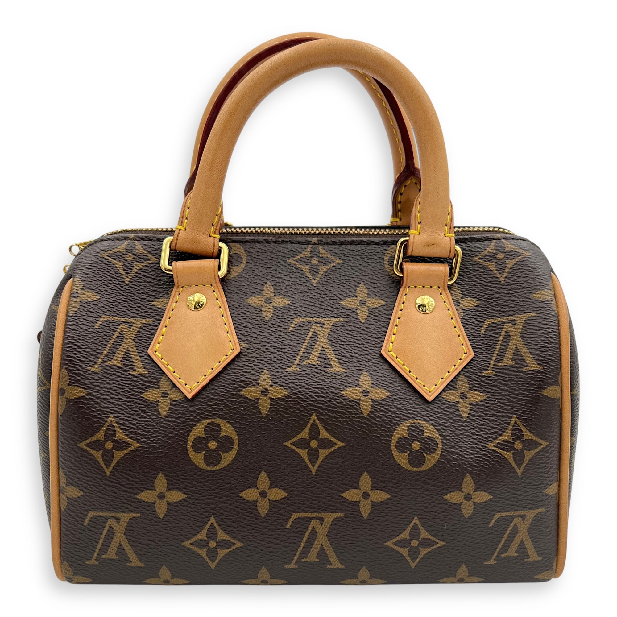 Speedy Bandouliere 20 Brown Top Handle Bag in Monogram Coated Canvas, Gold hardware - Image 3