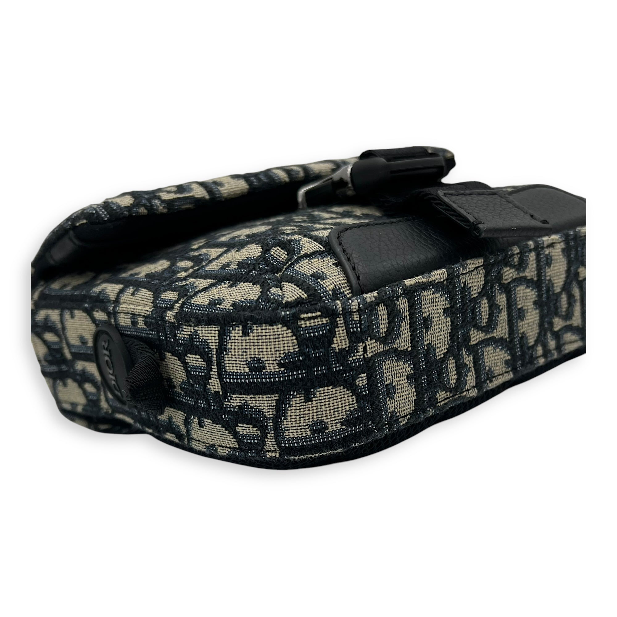 Oblique Blue Crossbody Bag in Jacquard, Silver hardware - Image 8