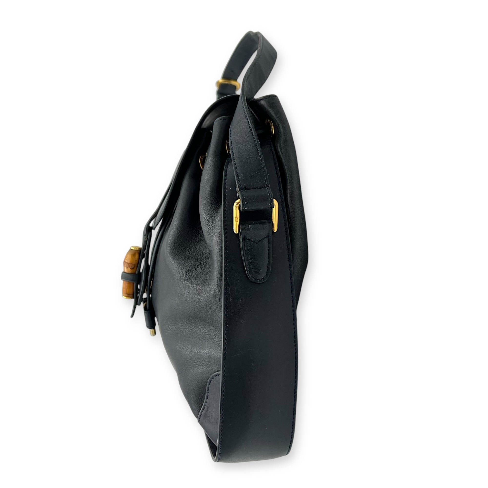 Bamboo Shoulder Bag Blue in Calfskin - Image 4