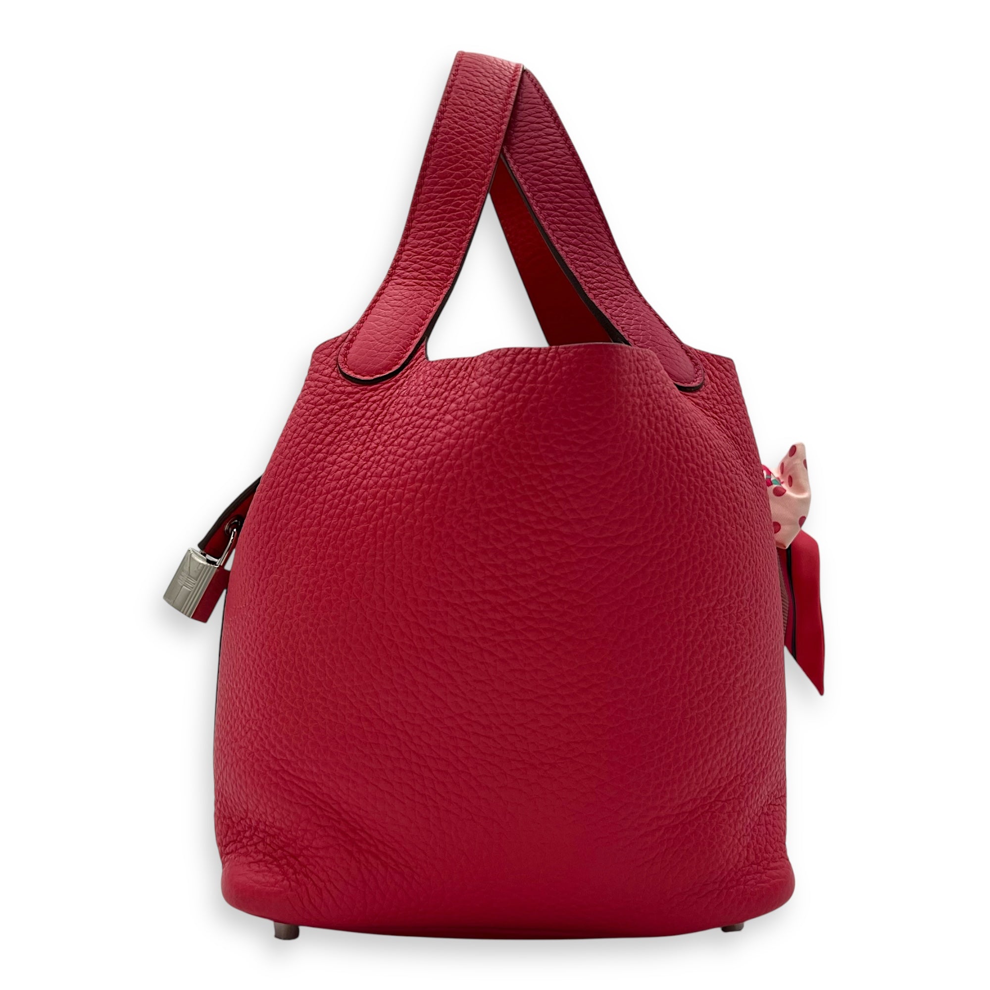 Picotin 18 Mexican rose/ rouge de coeur Top Handle Bag in Clemence, Palladium hardware - Image 4
