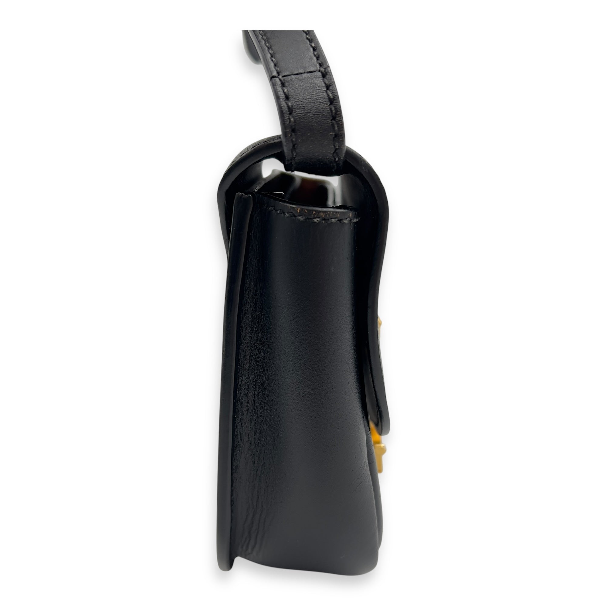 Kaia Crossbody Bag Black in Calfskin, Gold hardware - Image 6