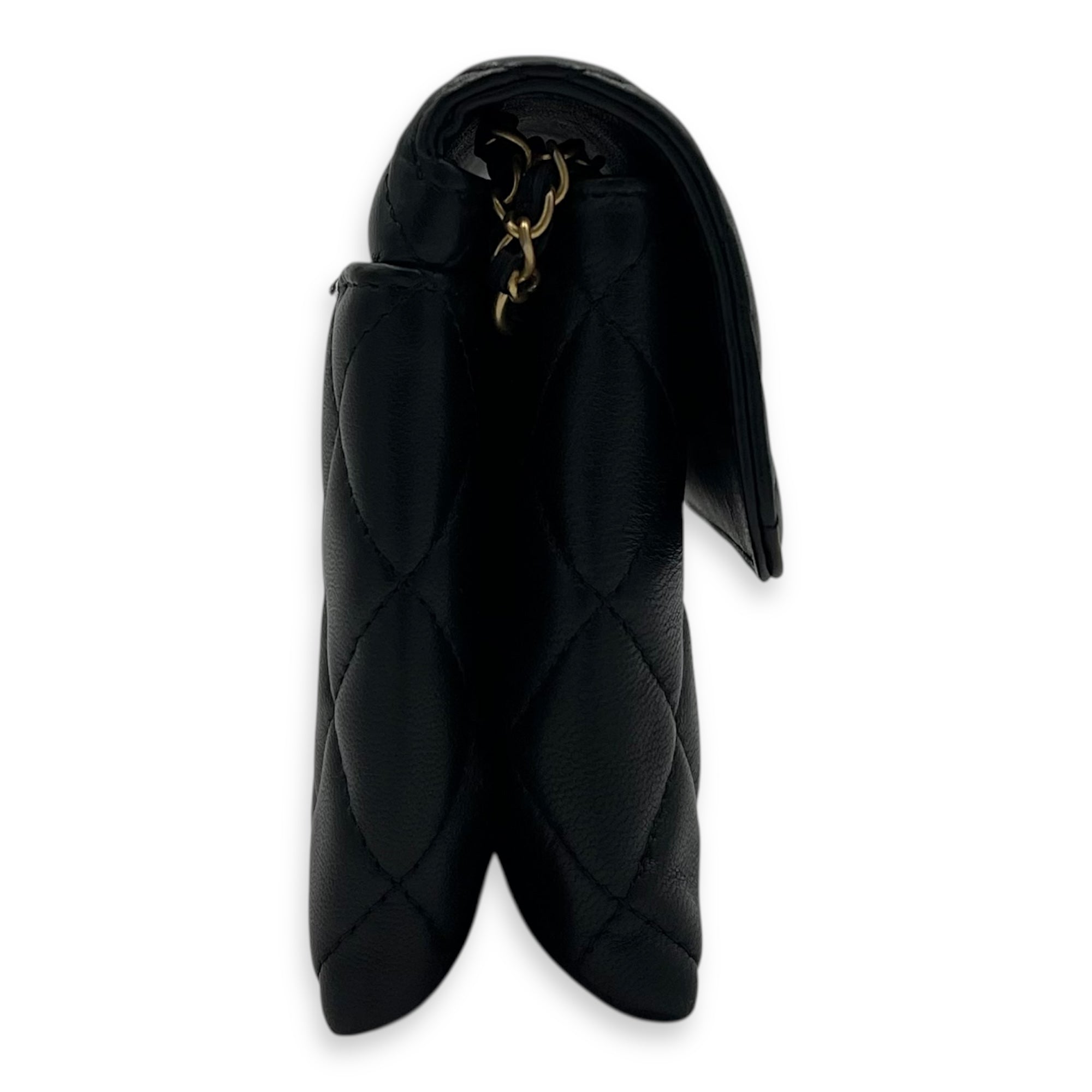 CC Wristlet Black in Lambskin, Gold hardware - Image 4