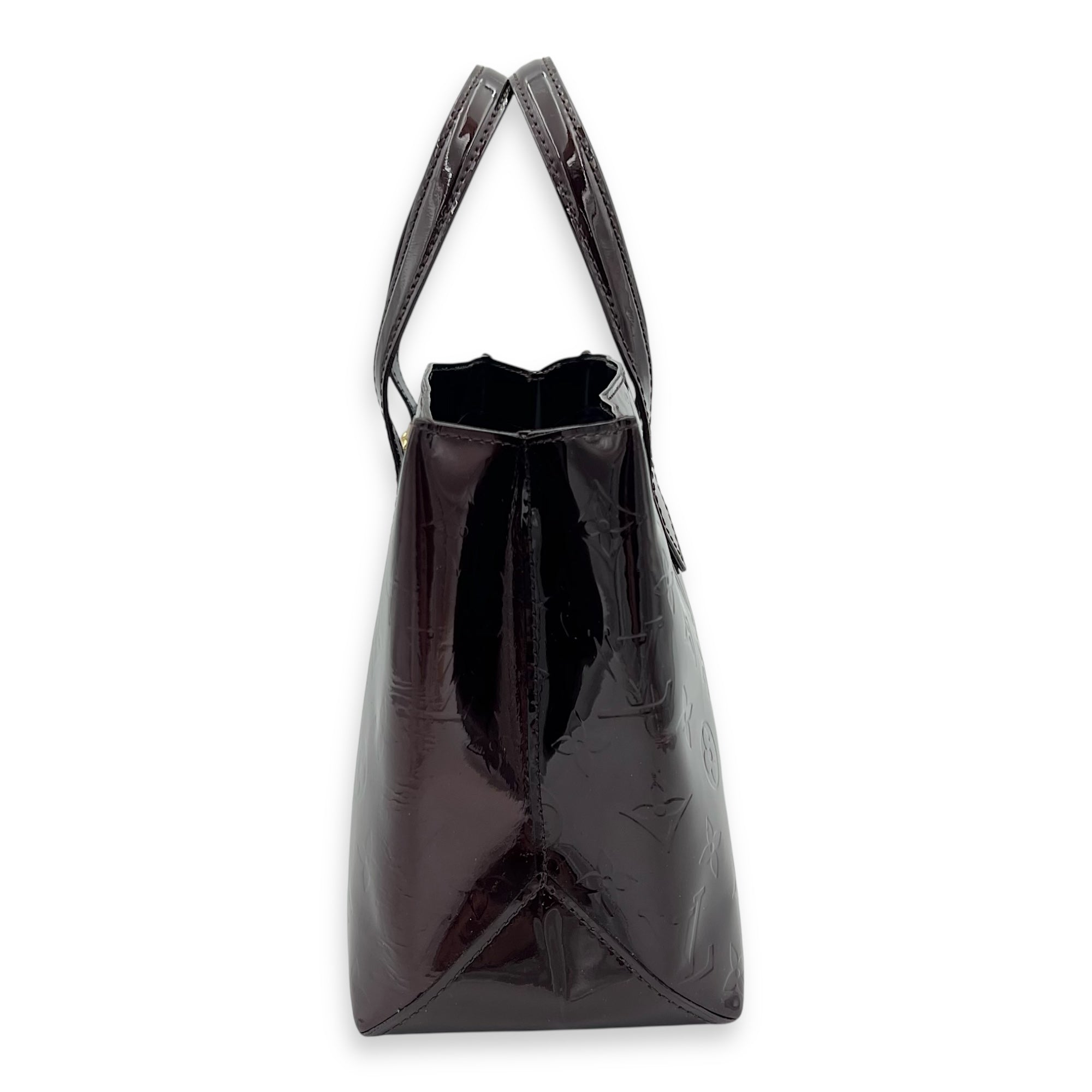 Wilshire Top Handle Bag Amarante in Vernis, Gold hardware - Image 4