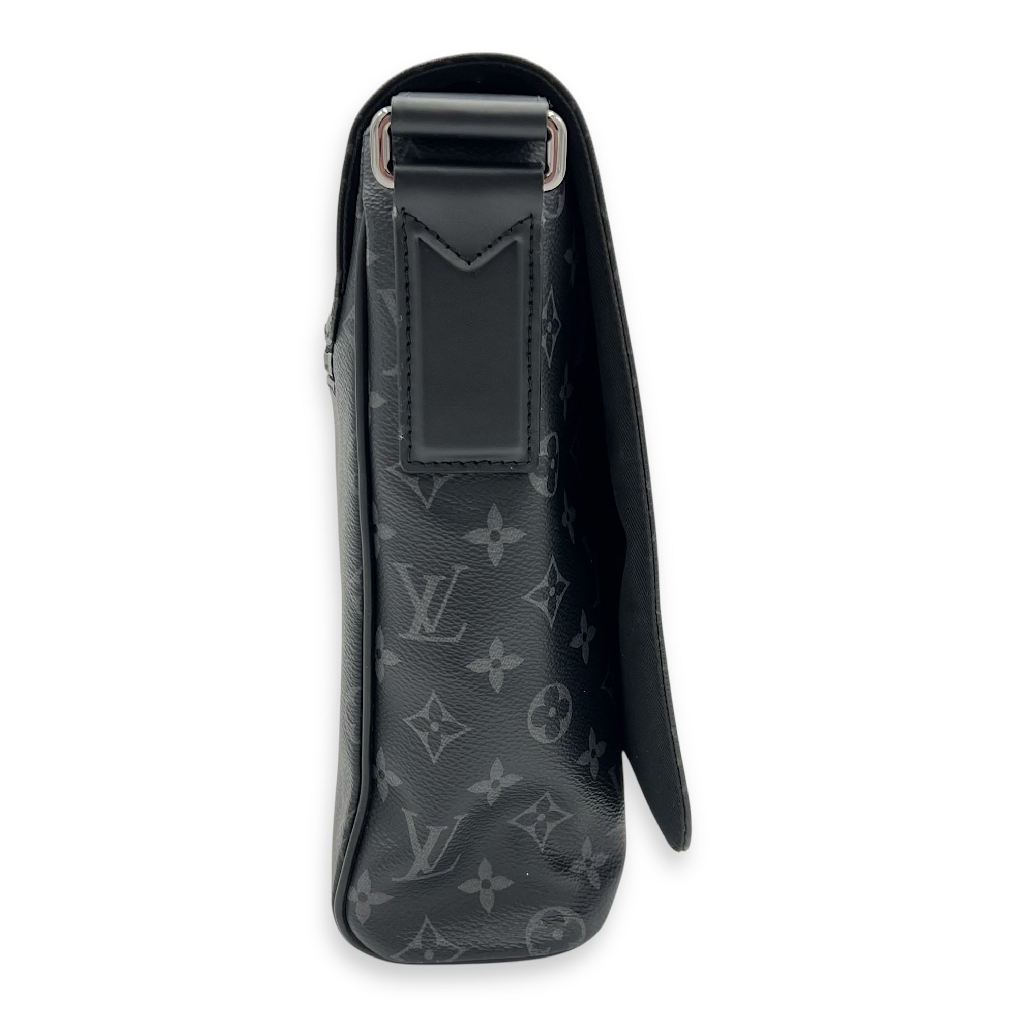 District Messenger MM Black in Monogram Coated Canvas, Silver hardware - Image 4
