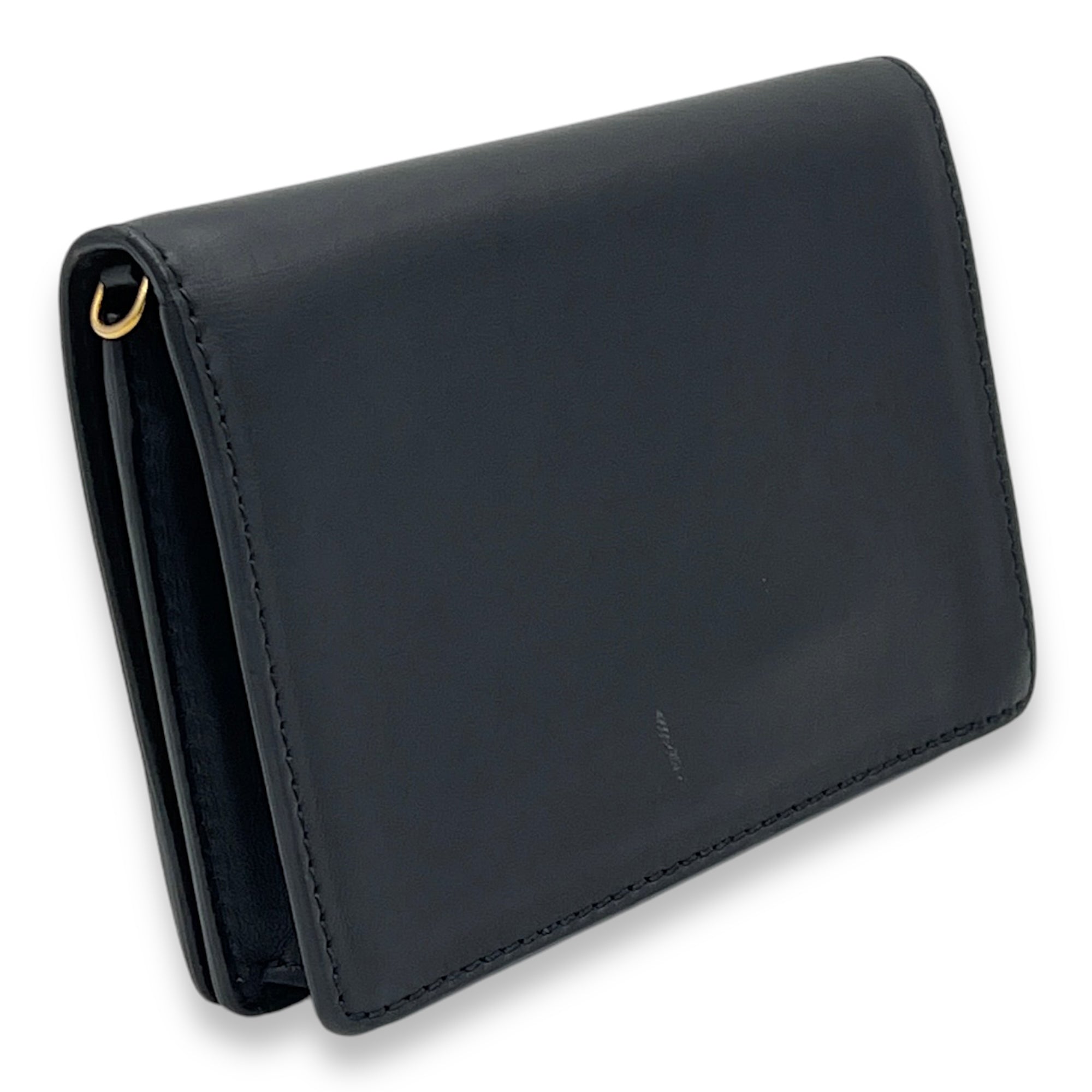 J'adior Black Wallet On Chain in Lambskin, Gold hardware - Image 5