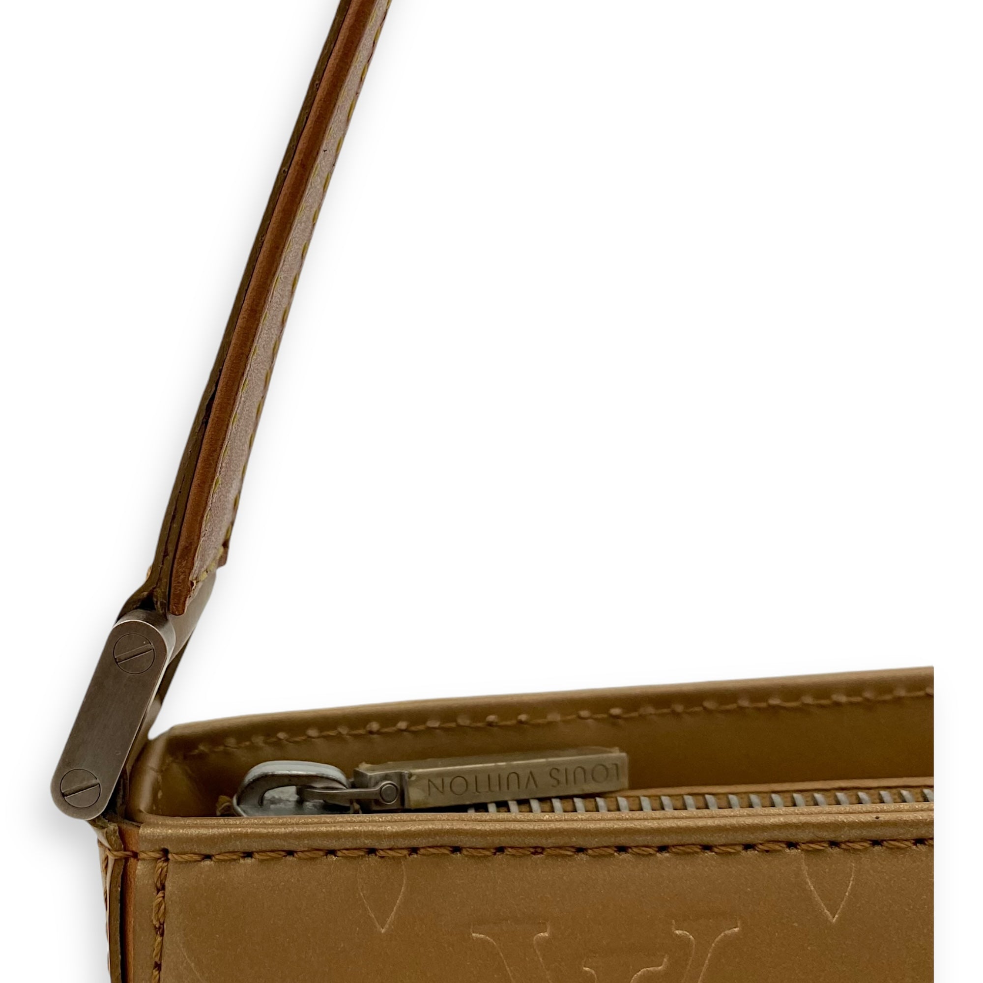 Mat Fowler Shoulder Bag Gold in Calfskin, Silver hardware - Image 15