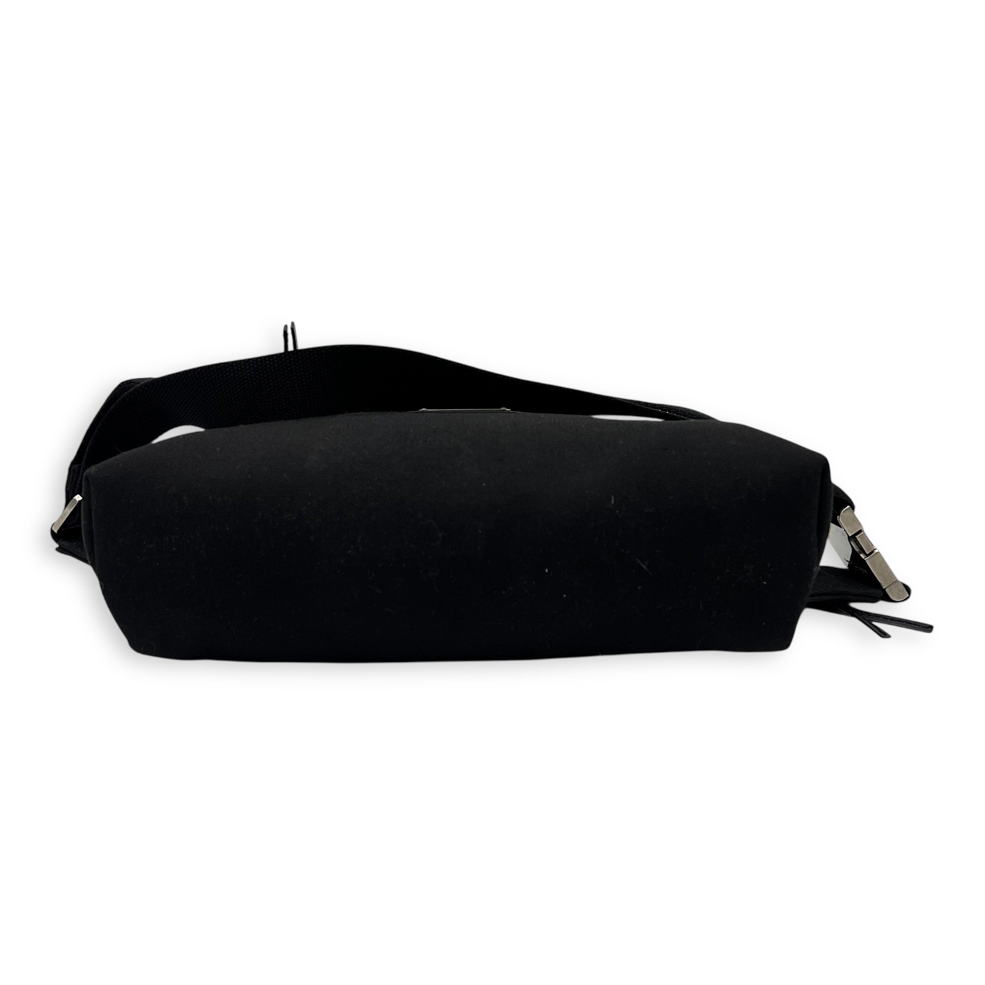 City Belt Bag Black in Canvas, Silver hardware - Image 6