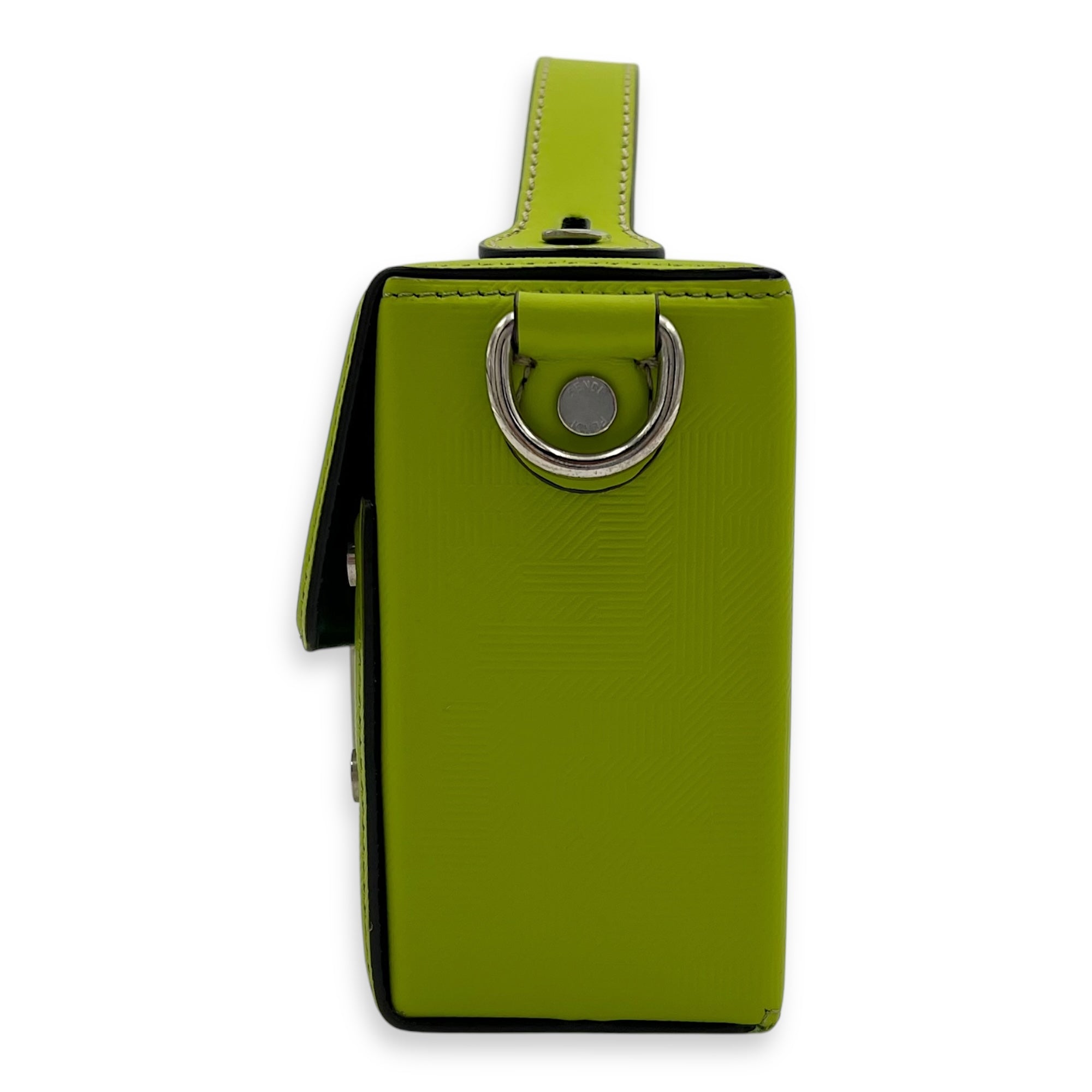 Baguette Green Crossbody Bag in Calfskin, Silver hardware - Image 5