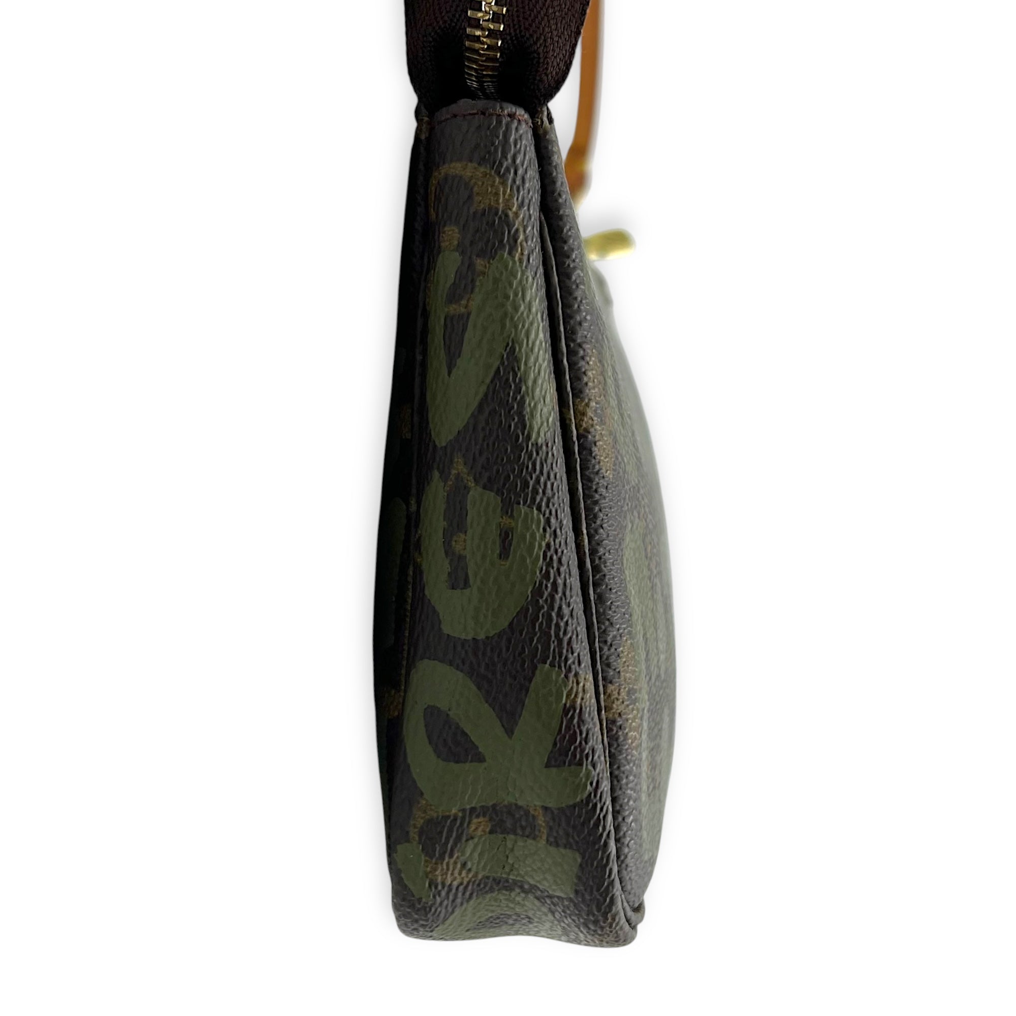 Pochette Pouch Brown in Coated Canvas, Gold hardware - Image 5