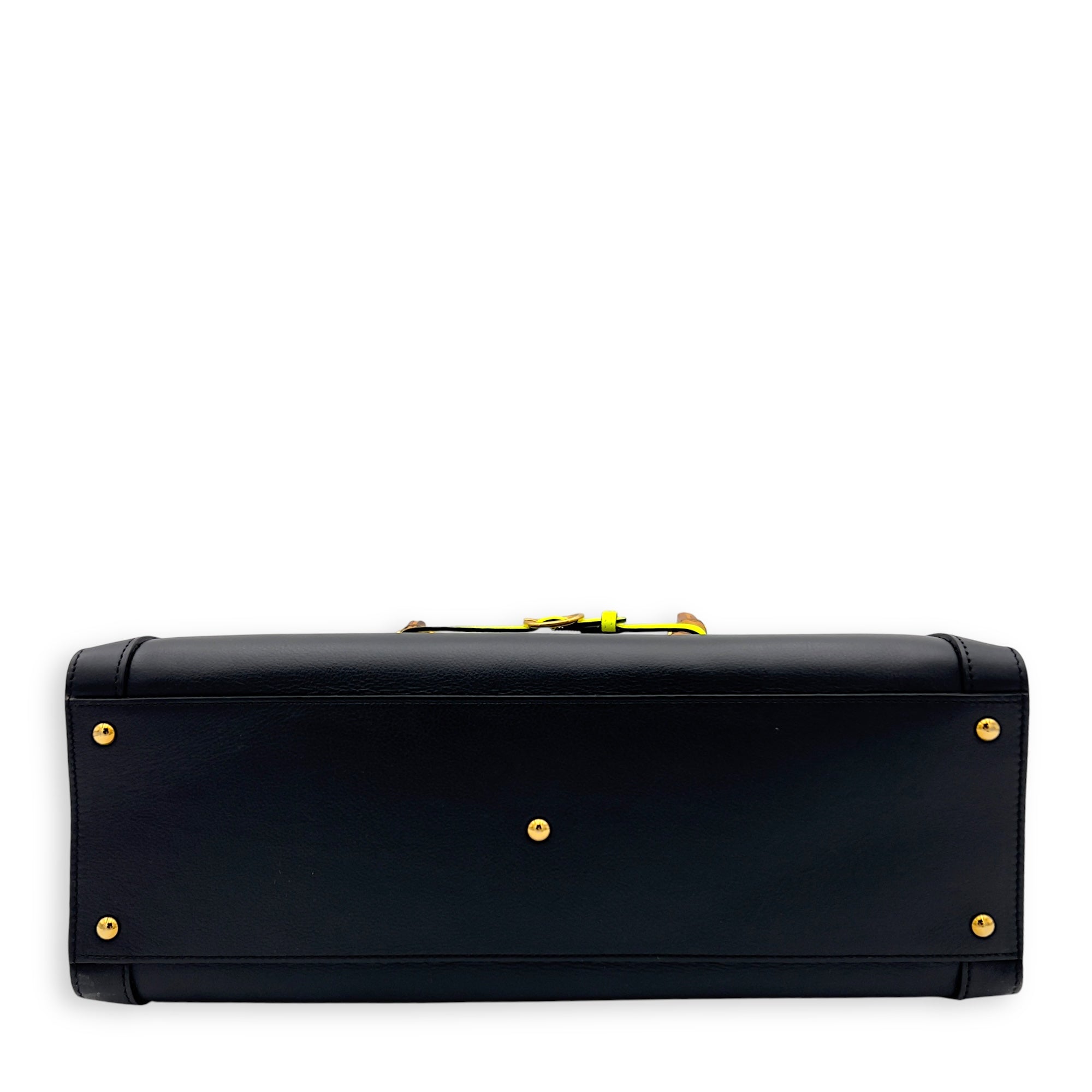 Diana Top Handle Bag Black in Calfskin, Gold hardware - Image 8