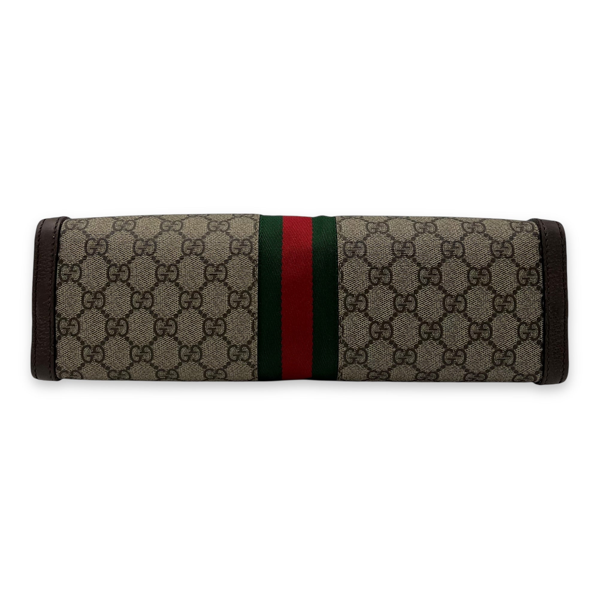 Ophidia Shoulder Bag Brown in Coated Canvas, Gold hardware - Image 6