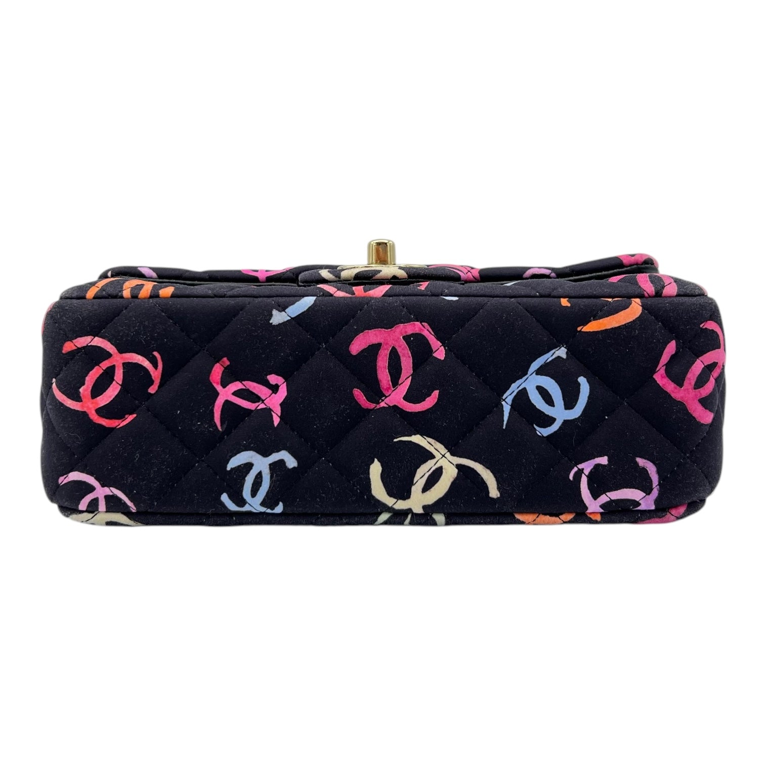 2024 Rectangle Mini Flap Multi-colour Shoulder Bag in Fabric, Gold hardware - Image 6