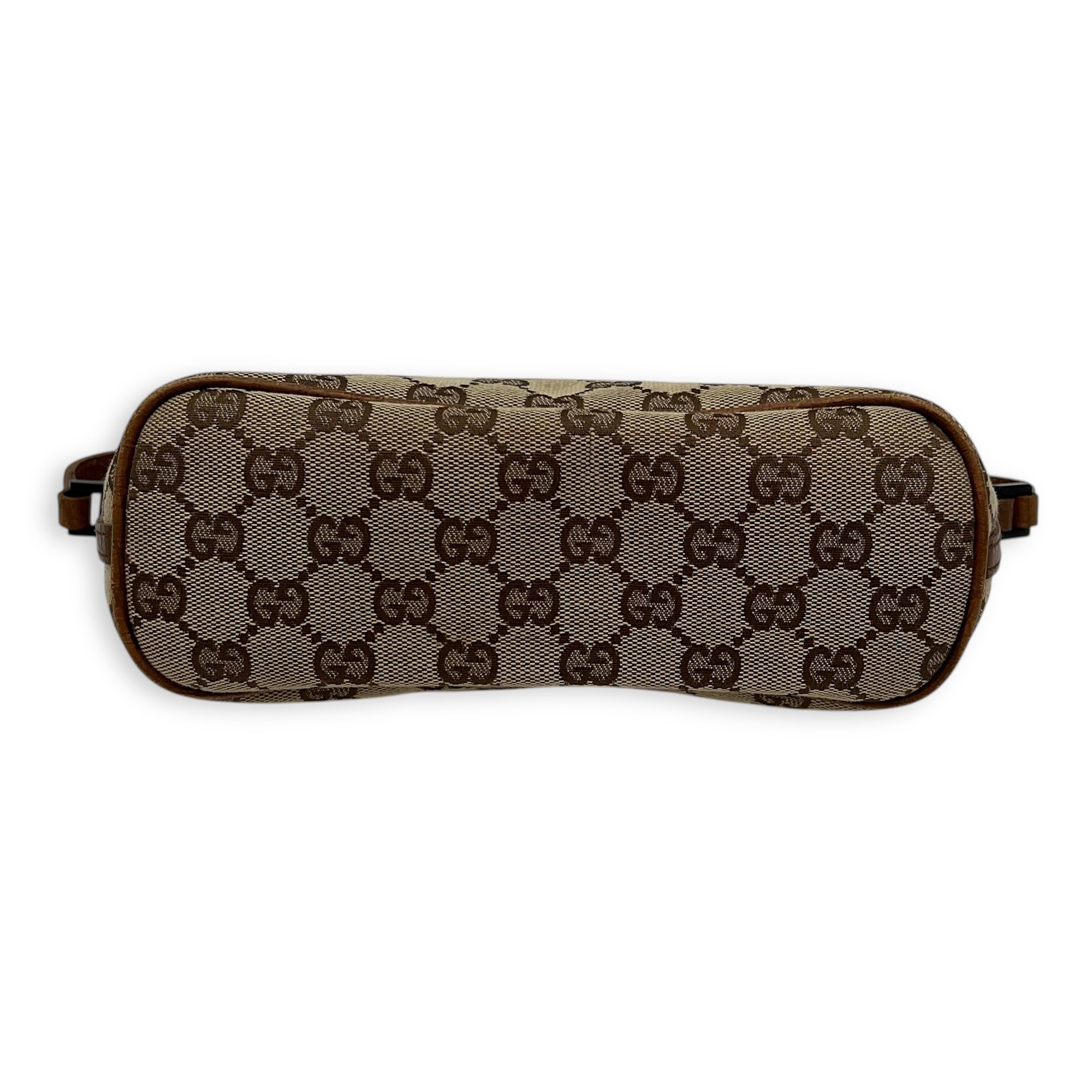 Boat Pochette Top Handle Bag Brown in Canvas, Gold hardware - Image 6