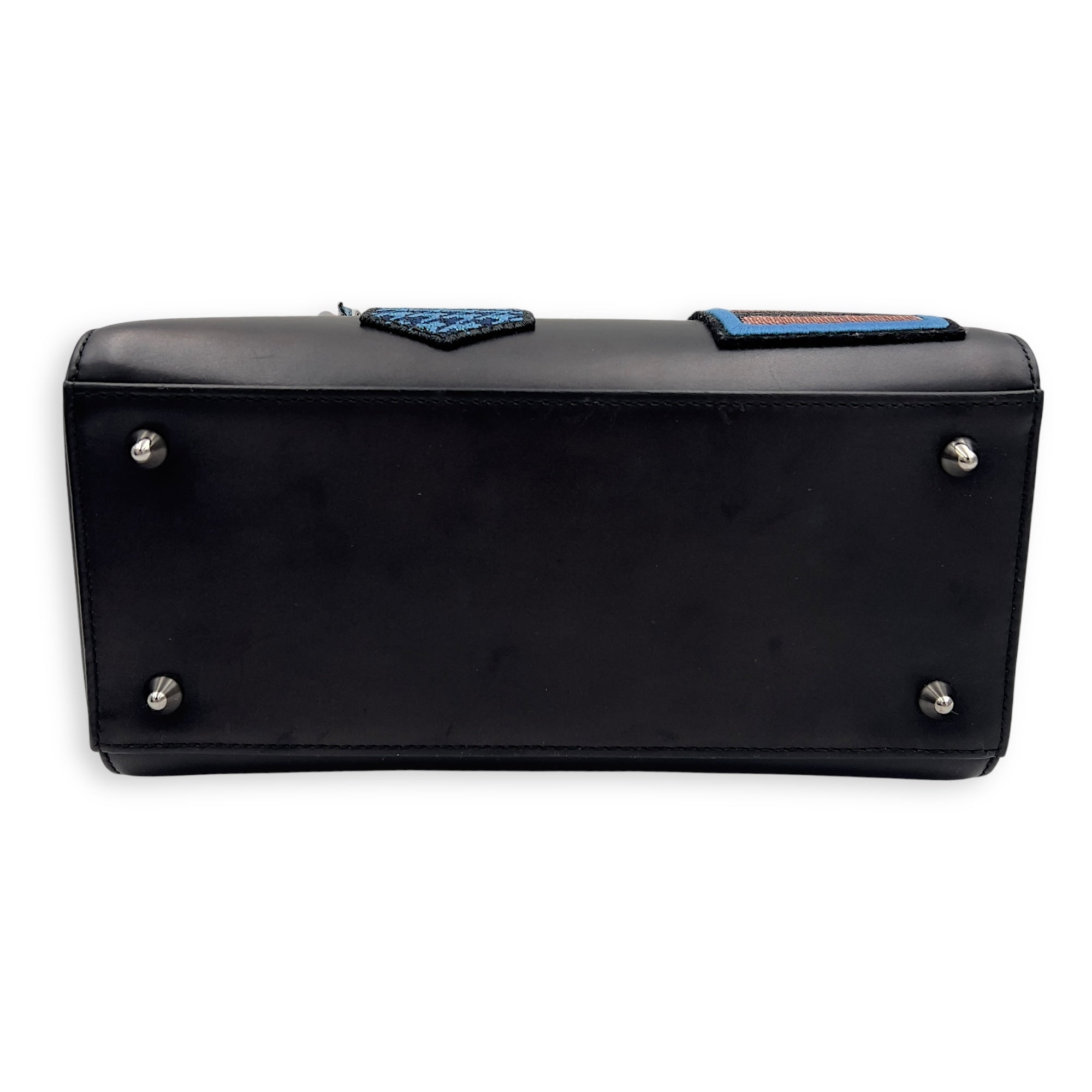 Lady Dior Top Handle Bag Small Black in Calfskin, Silver hardware - Image 8