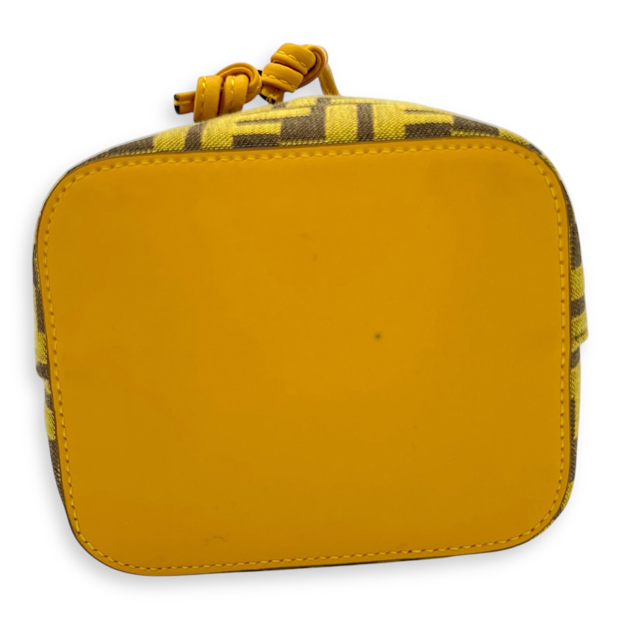 Mon Tresor Bucket Bag Yellow in Canvas, Silver hardware - Image 6