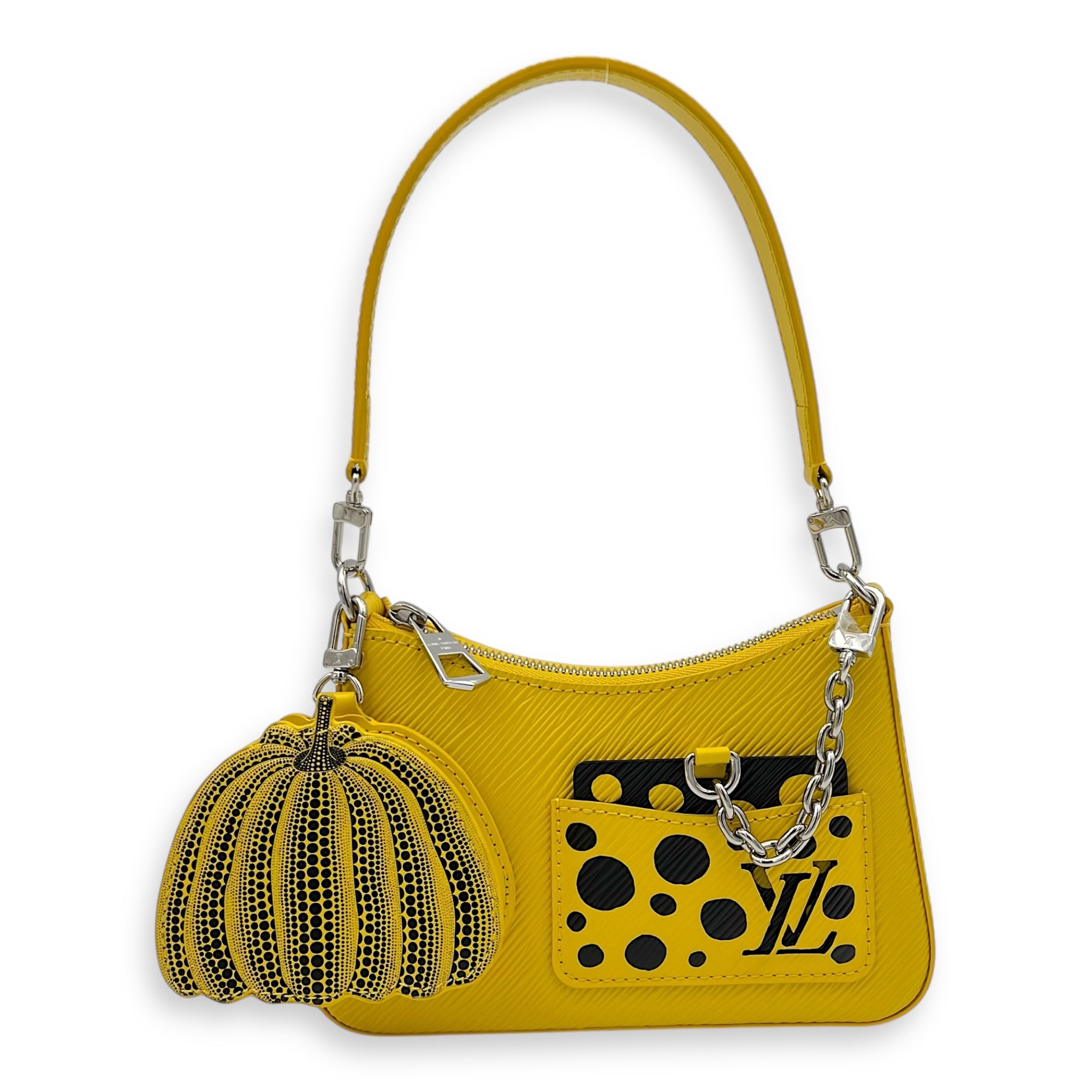 Marellini x Yayoi Kusama Shoulder Bag in Epi Leather, Silver hardware - Image 13