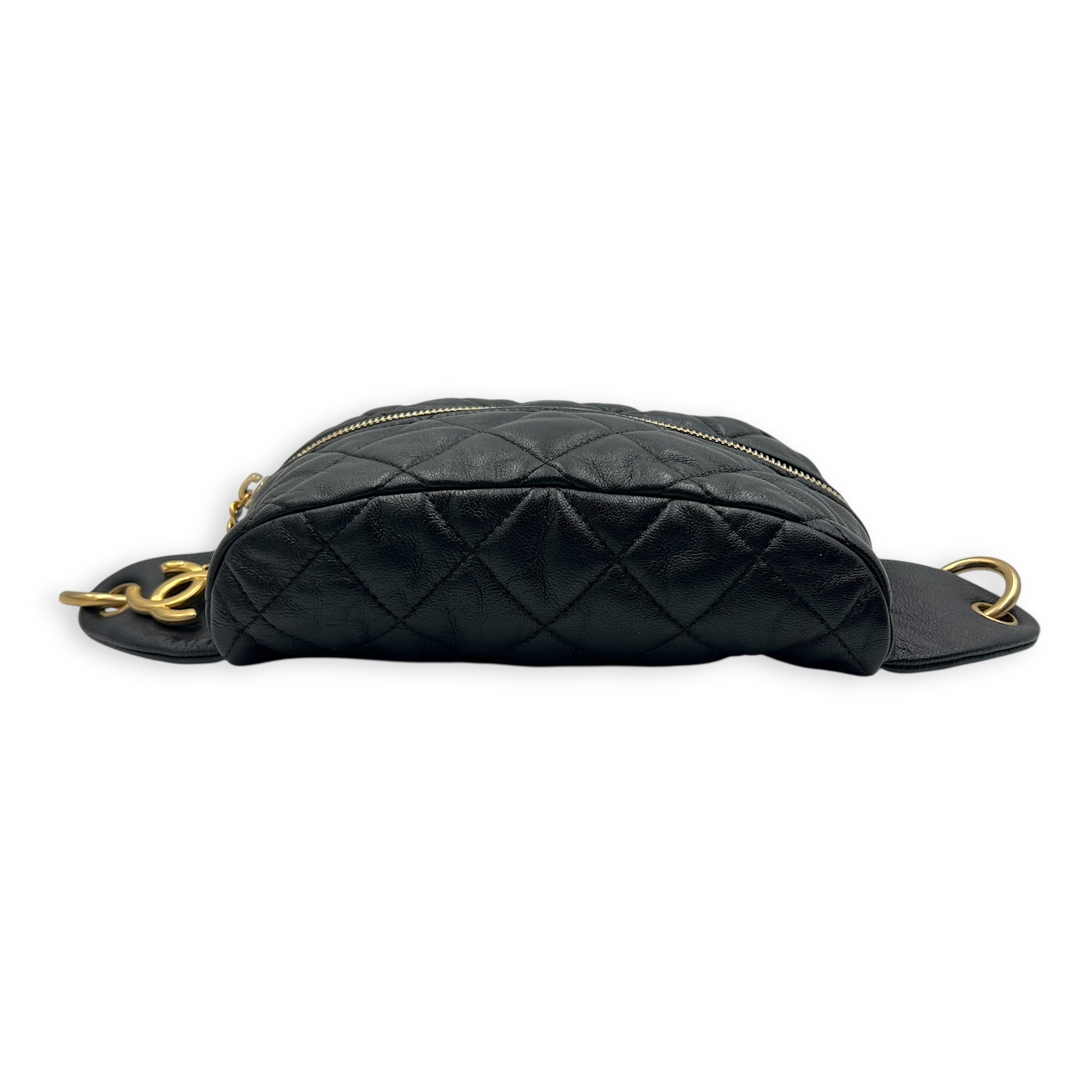 CC Quilted Belt Bag Black in Calfskin, Gold hardware - Image 4