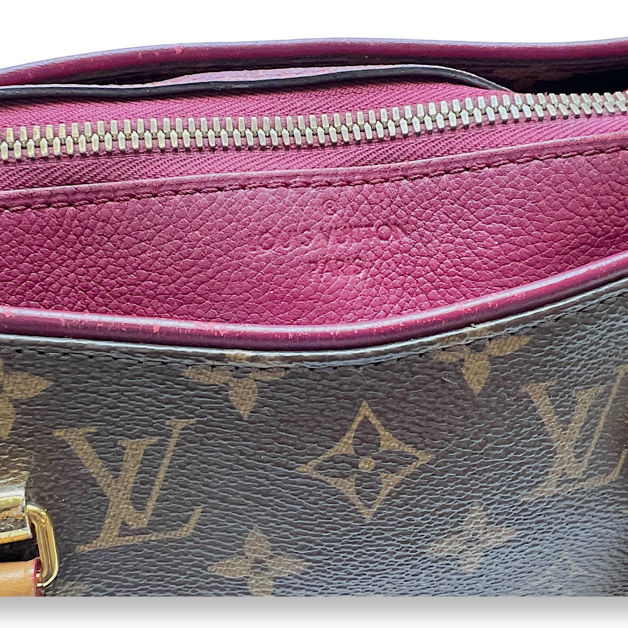 Pallas MM Brown Top Handle Bag in Monogram Coated Canvas, Gold hardware - Image 7