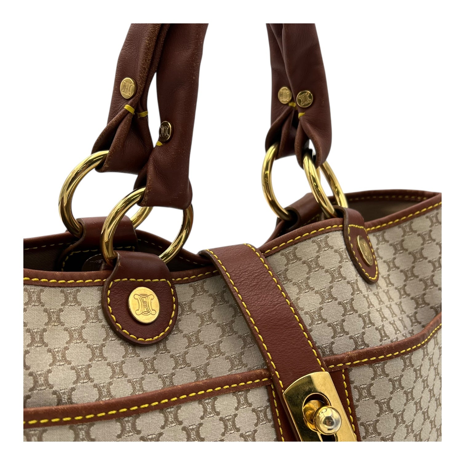 Macadam Shoulder Bag White in Coated Canvas, Gold hardware - Image 7