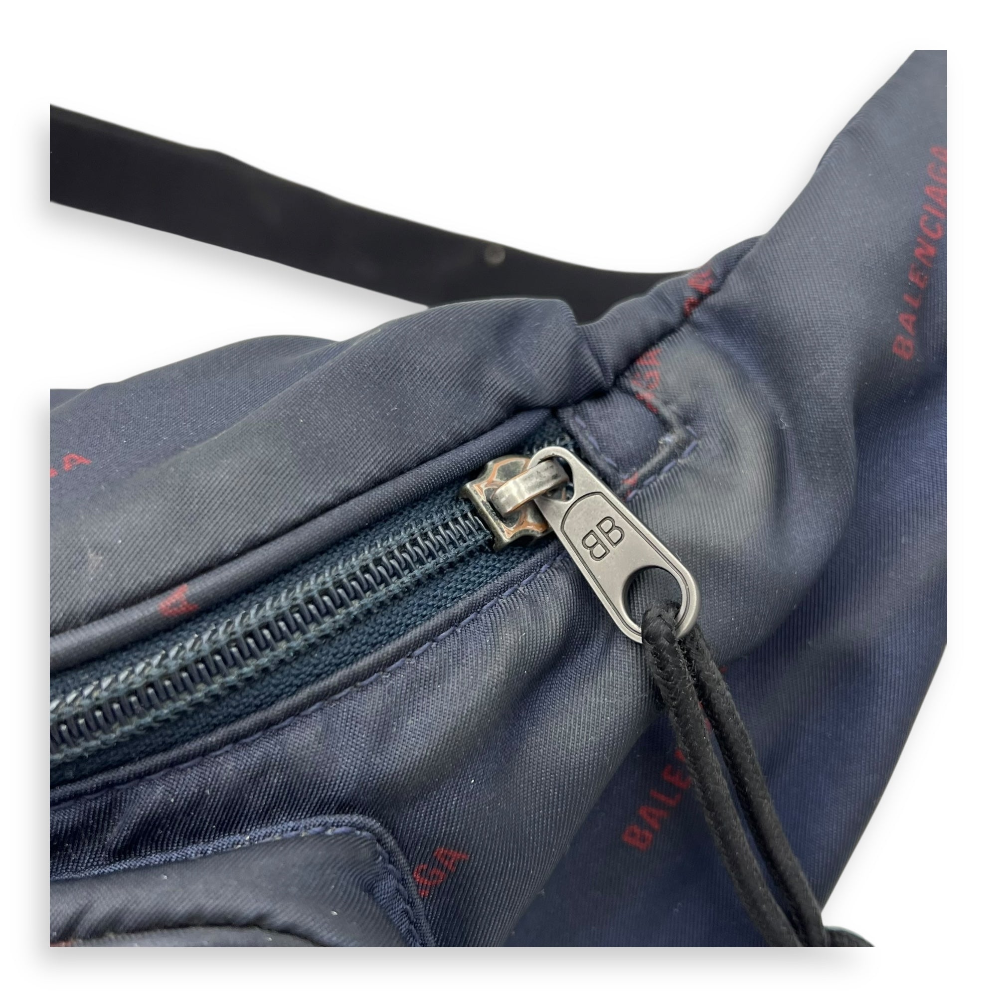 Logo Blue Belt Bag in Nylon, Silver hardware - Image 7