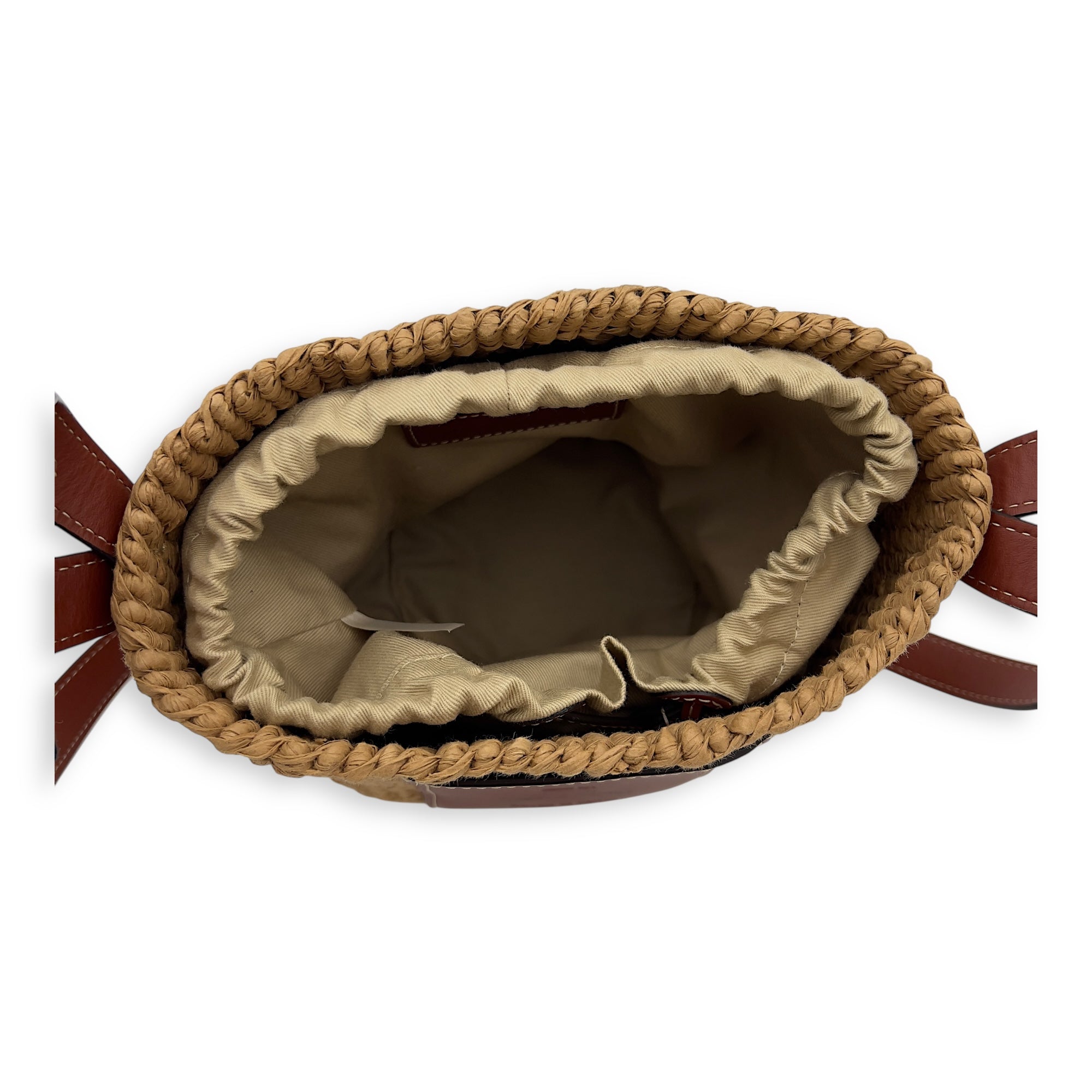 x Mifuko Crossbody Bag Brown in Raffia, Diamond hardware - Image 7