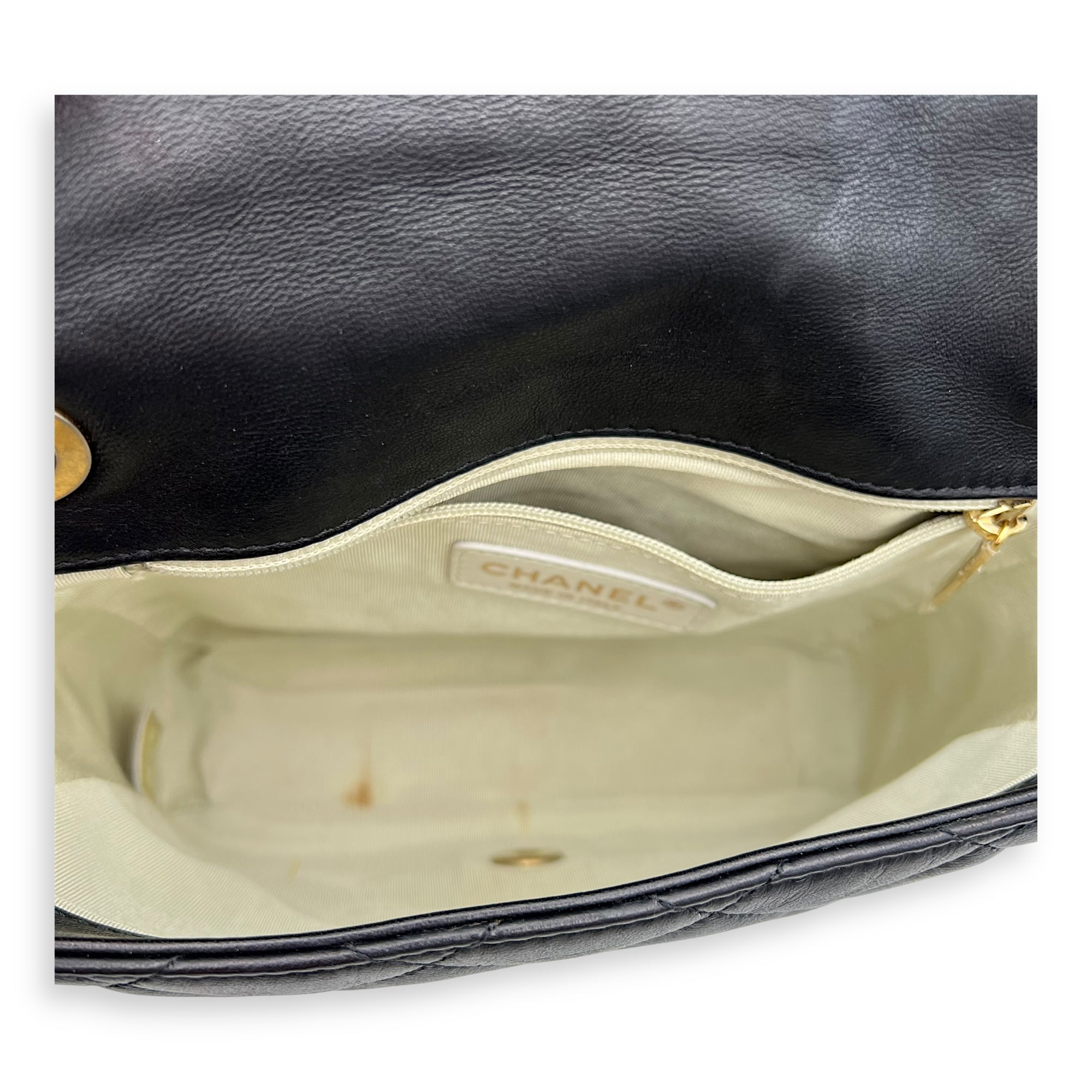 CC Crossbody Bag Black in Calfskin, Mixed hardware - Image 9