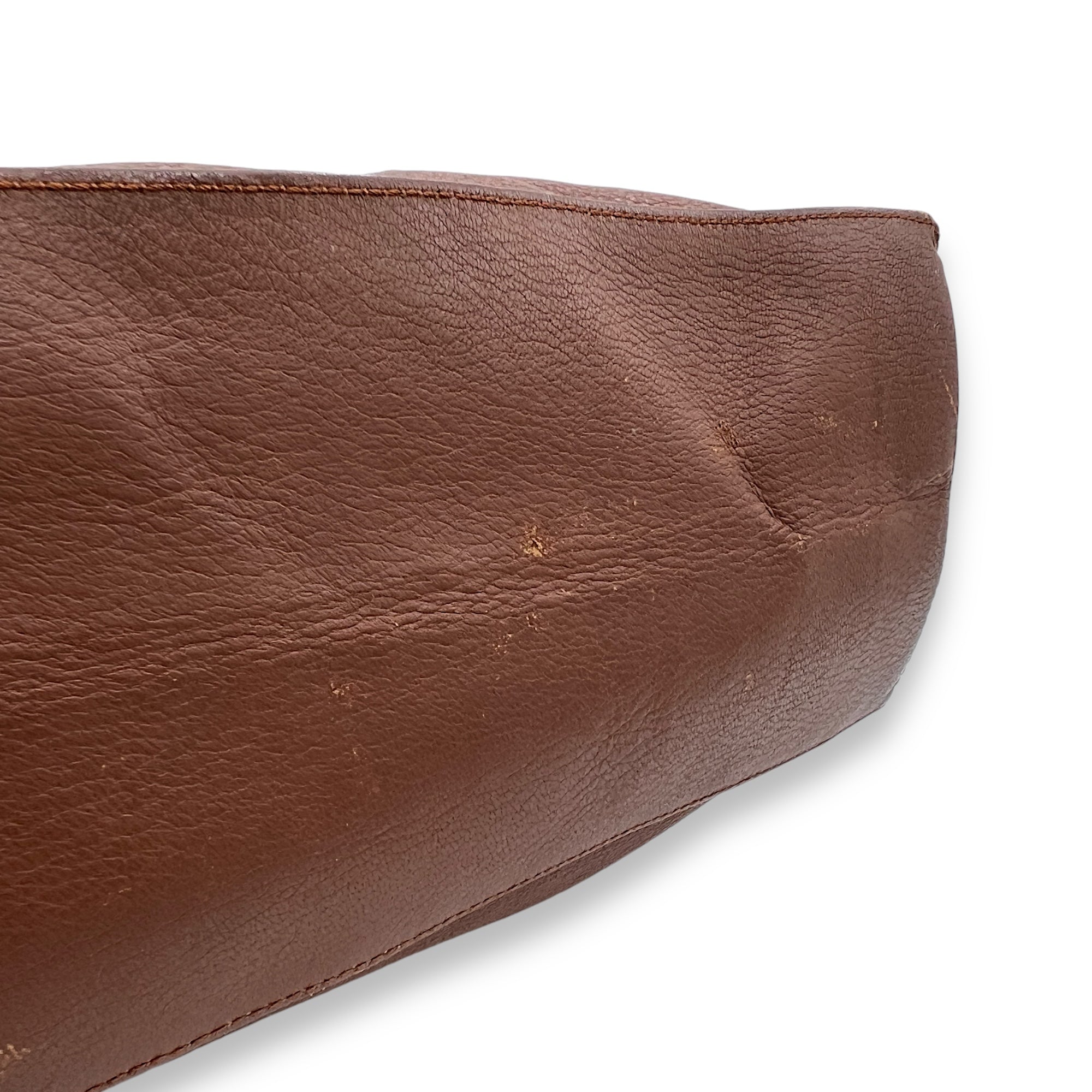 Vintage CC Brown Top Handle Bag in Calfskin, Gold hardware - Image 8