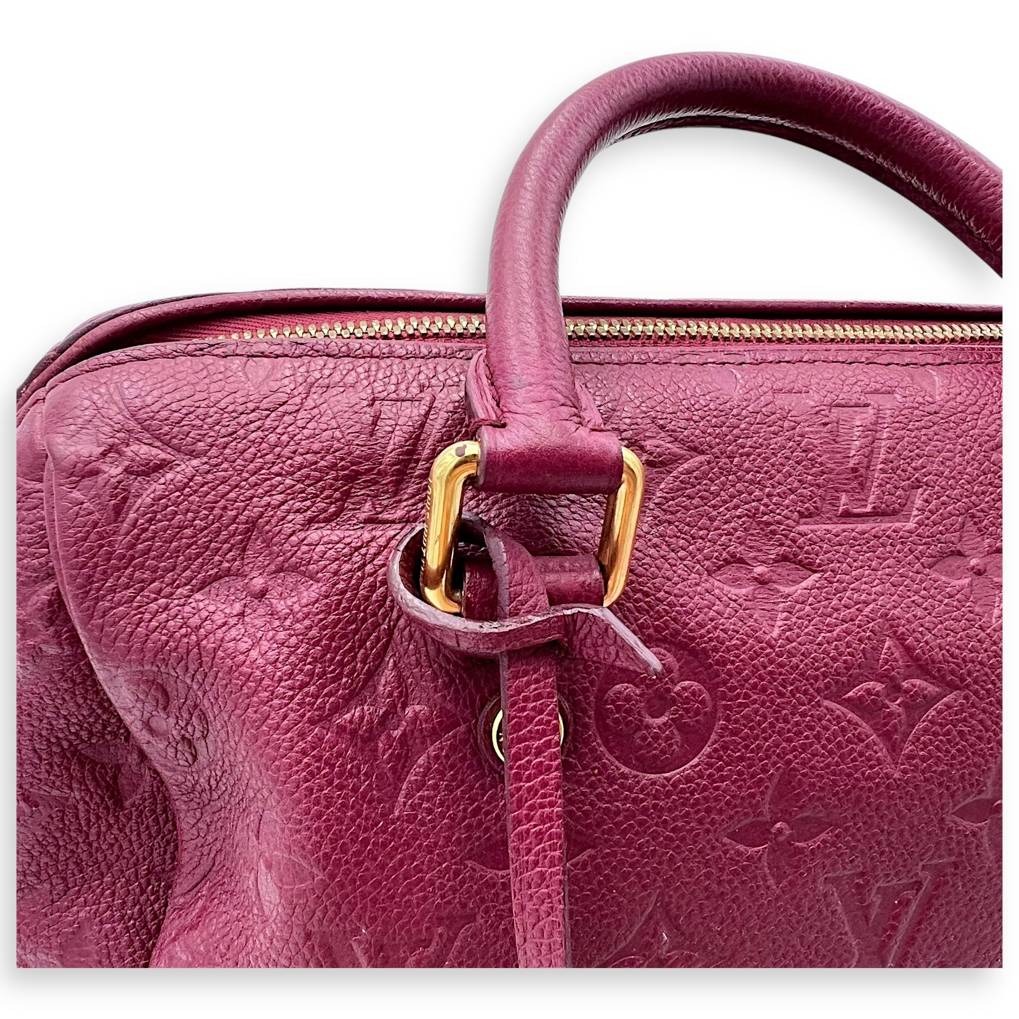 Speedy 25 Purple Top Handle Bag in Empreinte Leather, Gold hardware - Image 8