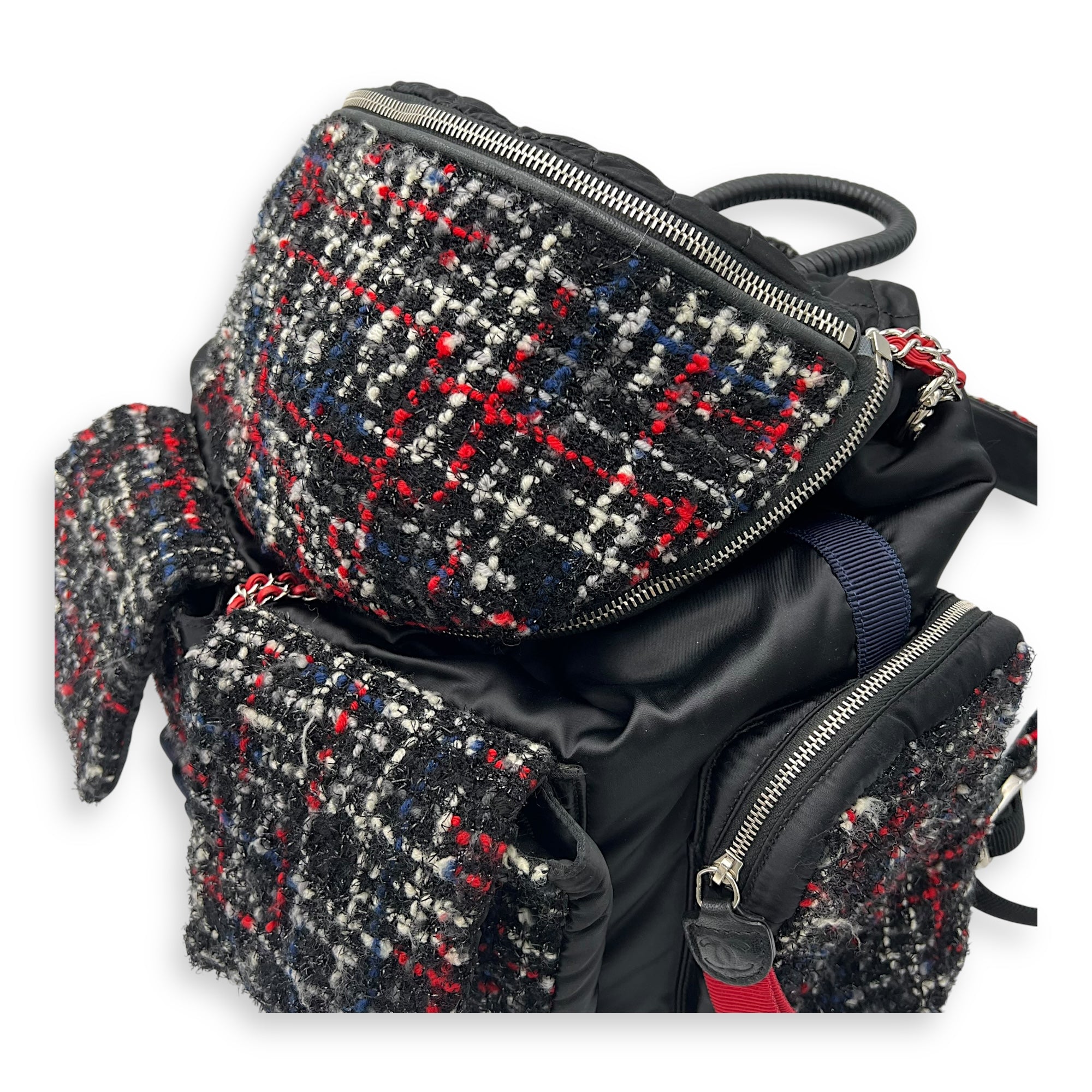 Astronaut Backpack Multi-colour in Tweed, Silver hardware - Image 6