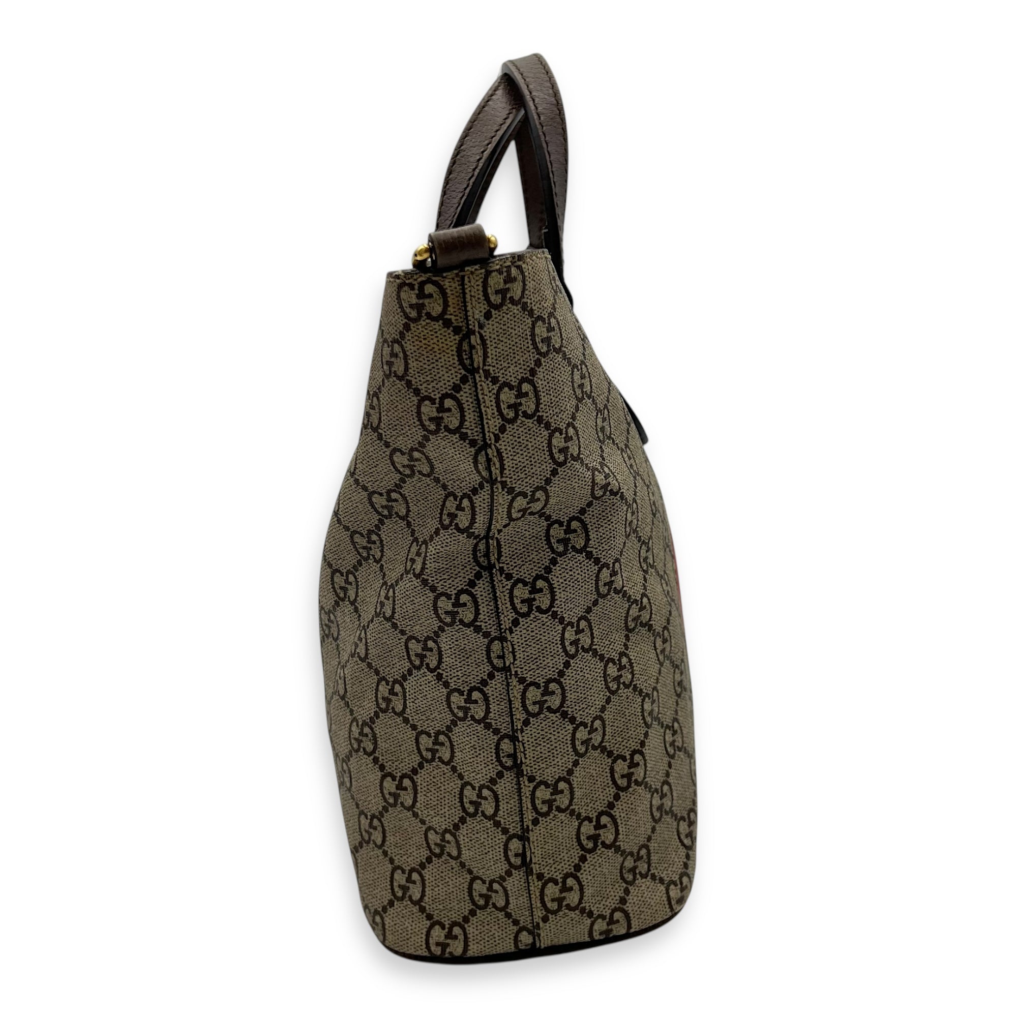 GG Supreme Mystic Cat Grey Duffle Bag in Coated Canvas, Gold hardware - Image 4