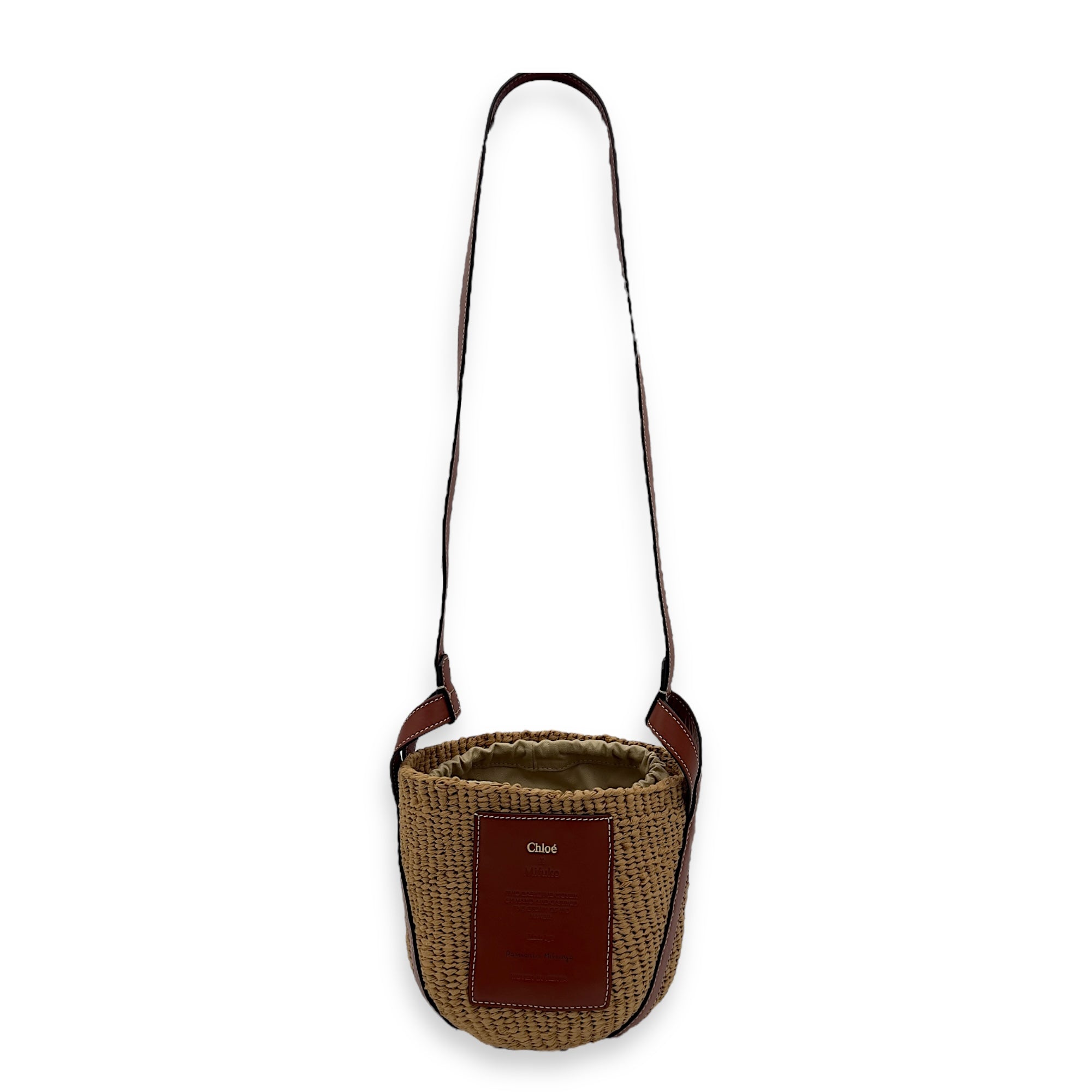 x Mifuko Crossbody Bag Brown in Raffia, Diamond hardware - Image 6
