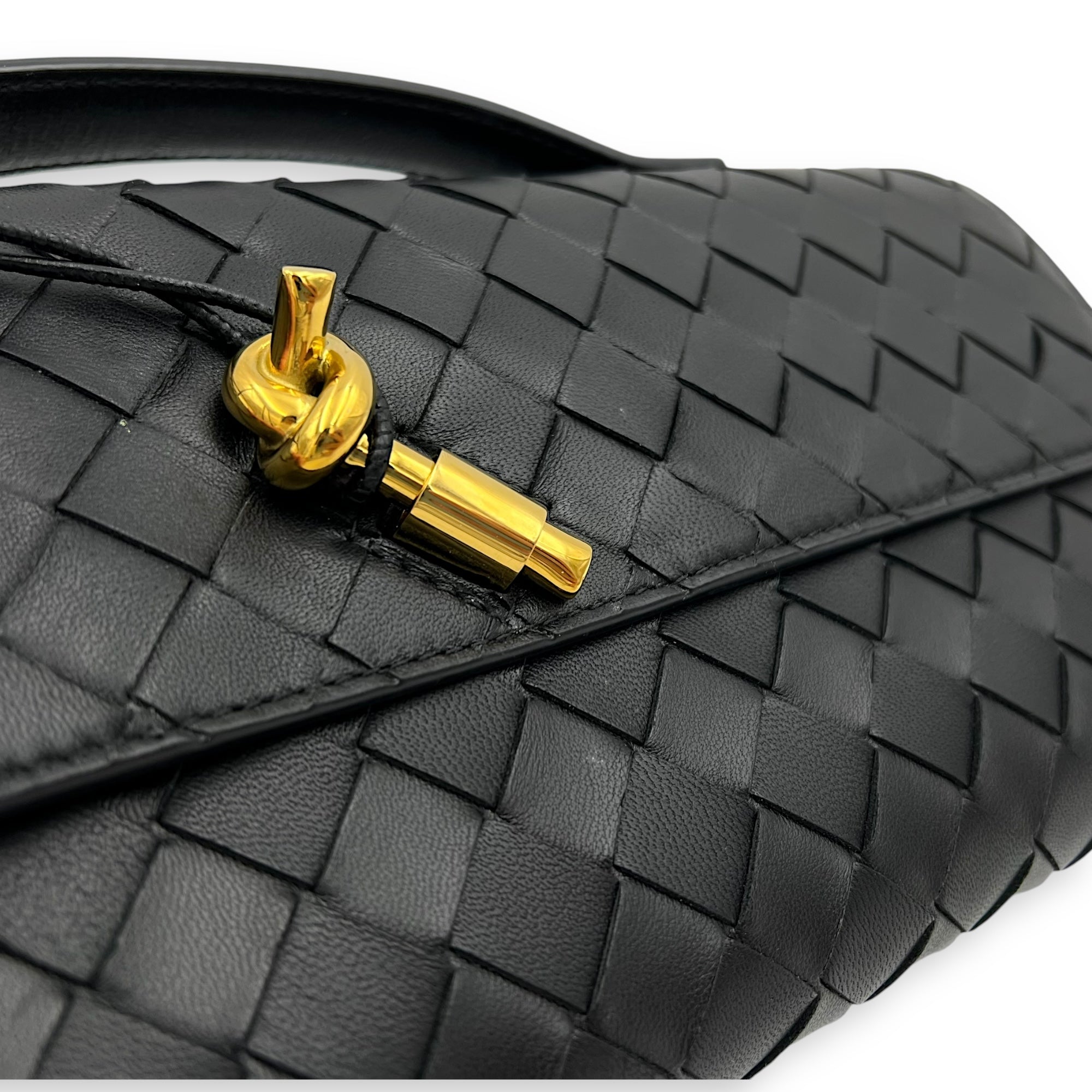 Andiamo Top Handle Bag Black in Lambskin, Gold hardware - Image 8